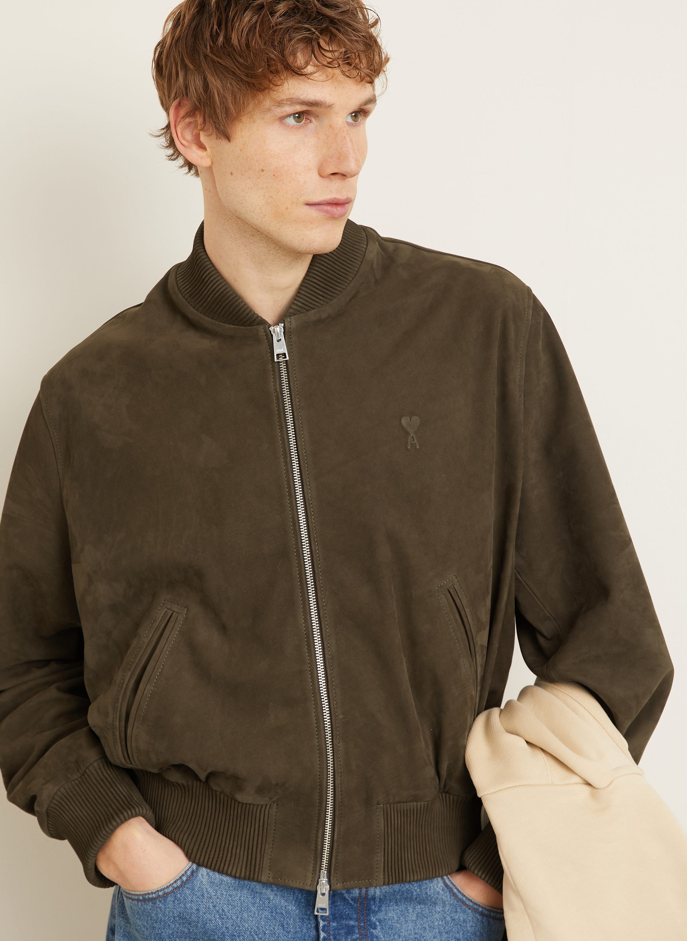 Thumbnail - Ami Paris Lederblouson gruen