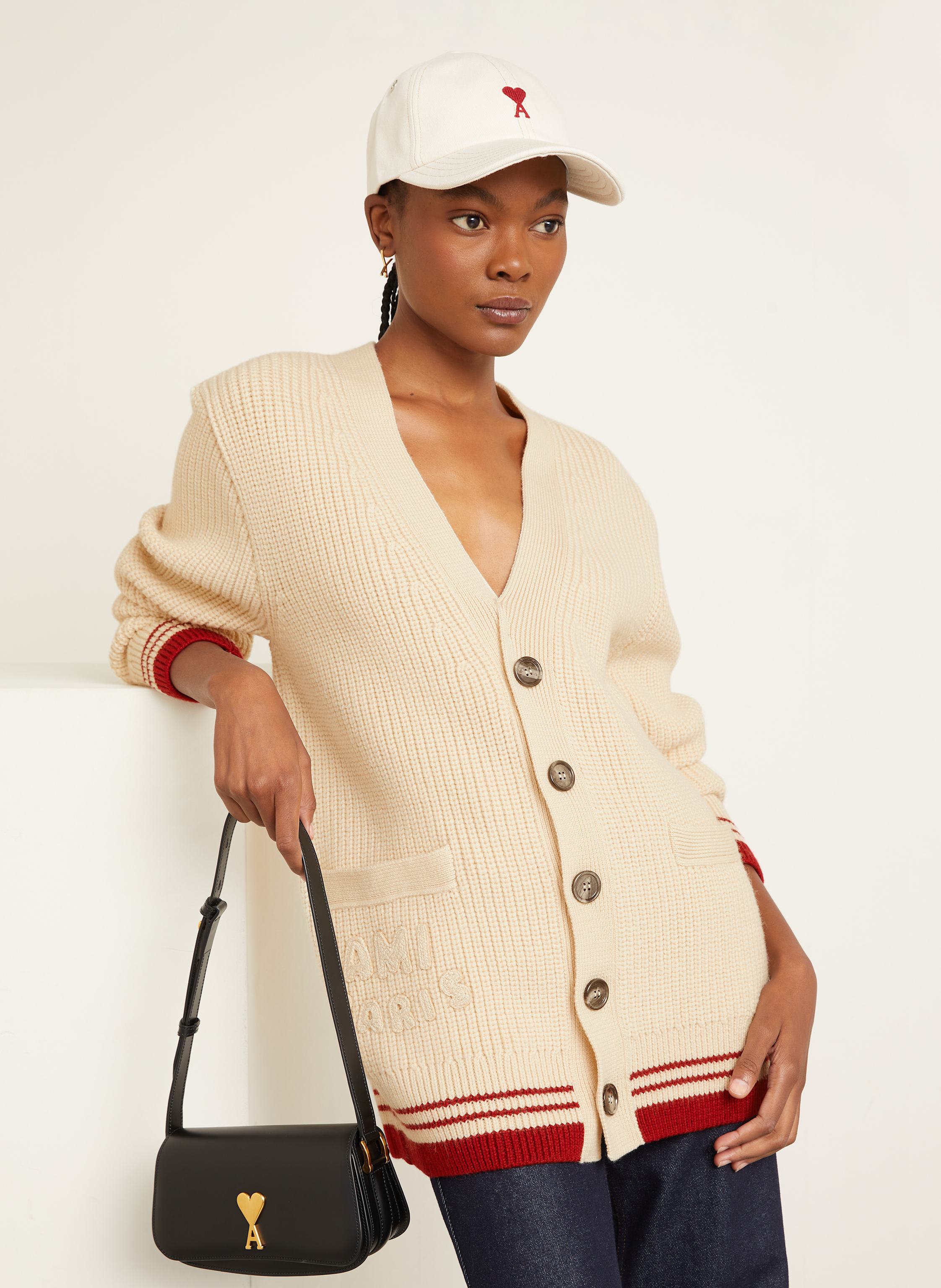 Thumbnail - Ami Paris Strickjacke beige
