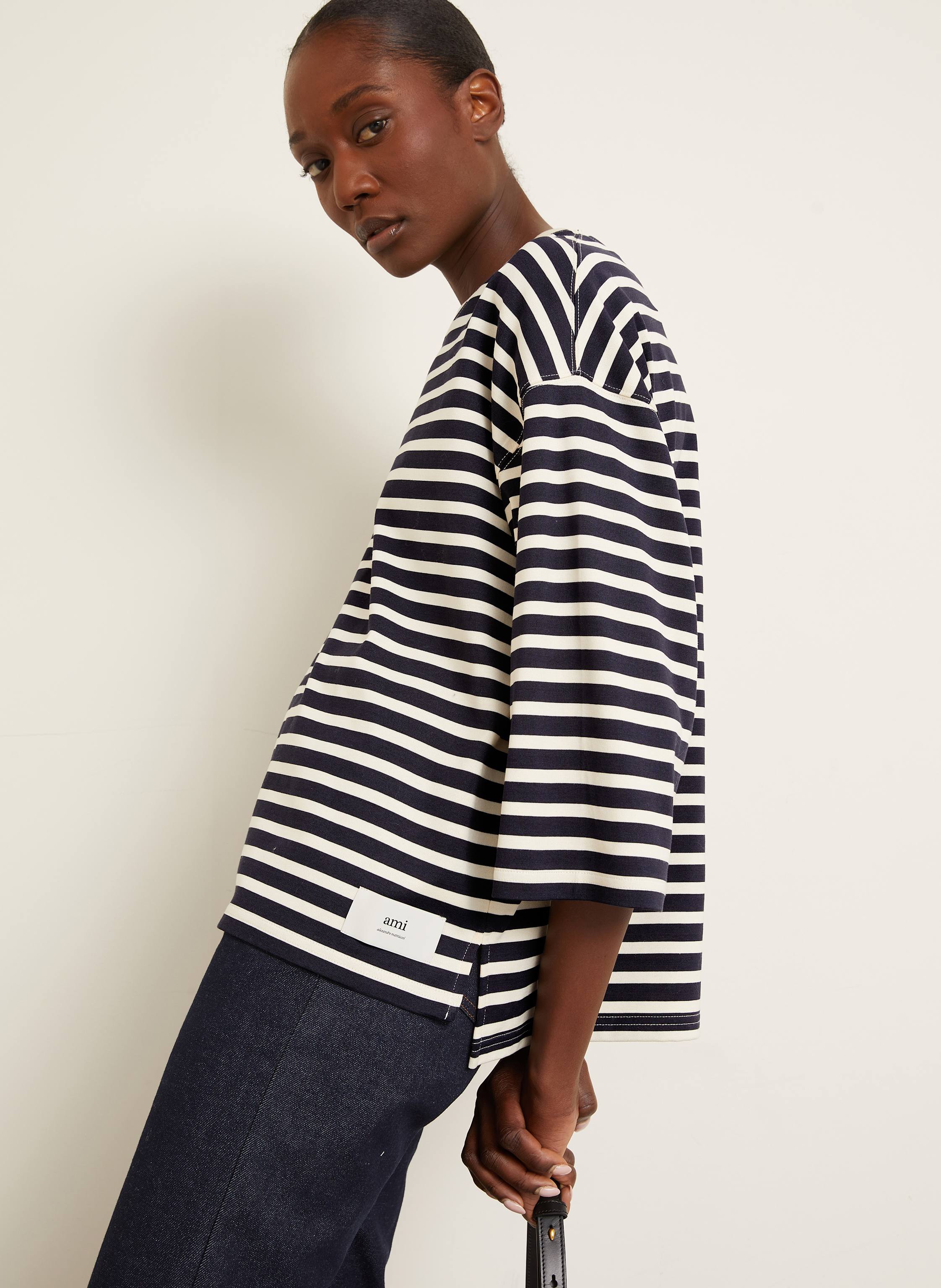 Thumbnail - Ami Paris Oversized-Shirt Mit 3/4-Arm weiss