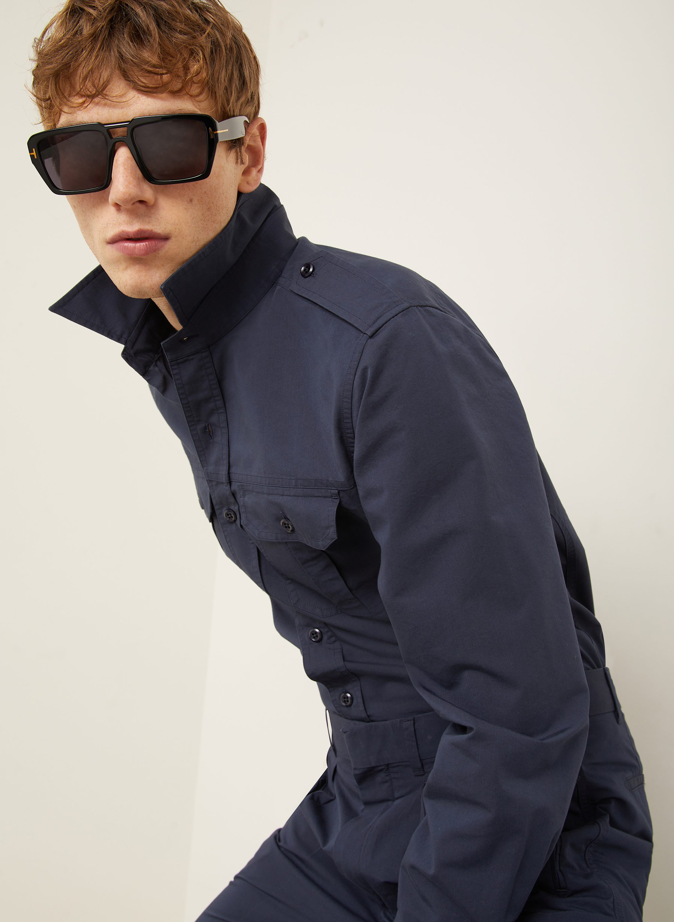 Thumbnail - Tom Ford Hemd Regular Fit Mit Seide blau