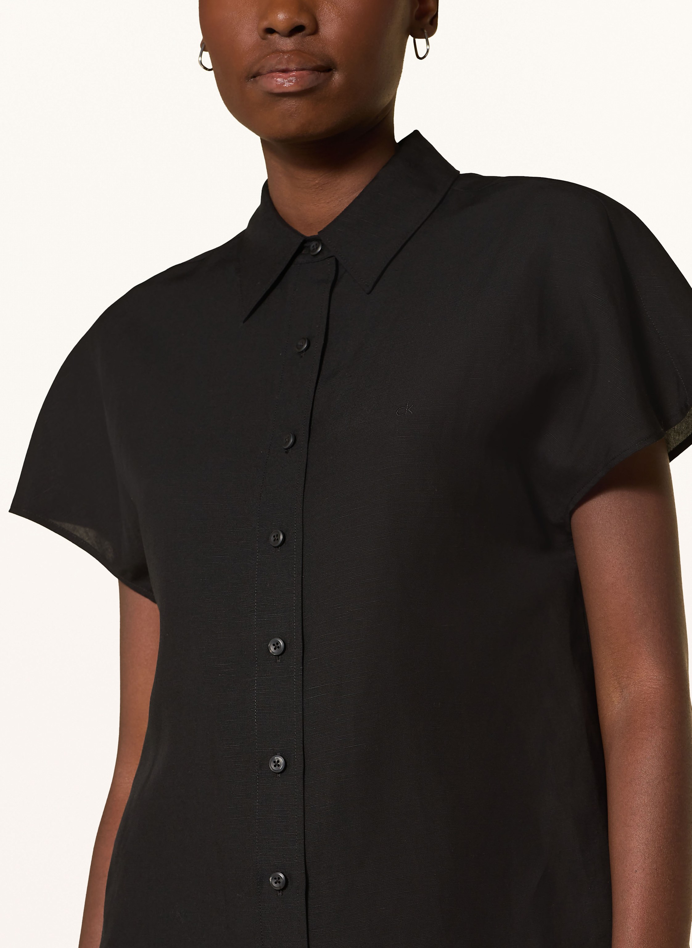 Thumbnail - Calvin Klein Hemdbluse Mit Leinen schwarz