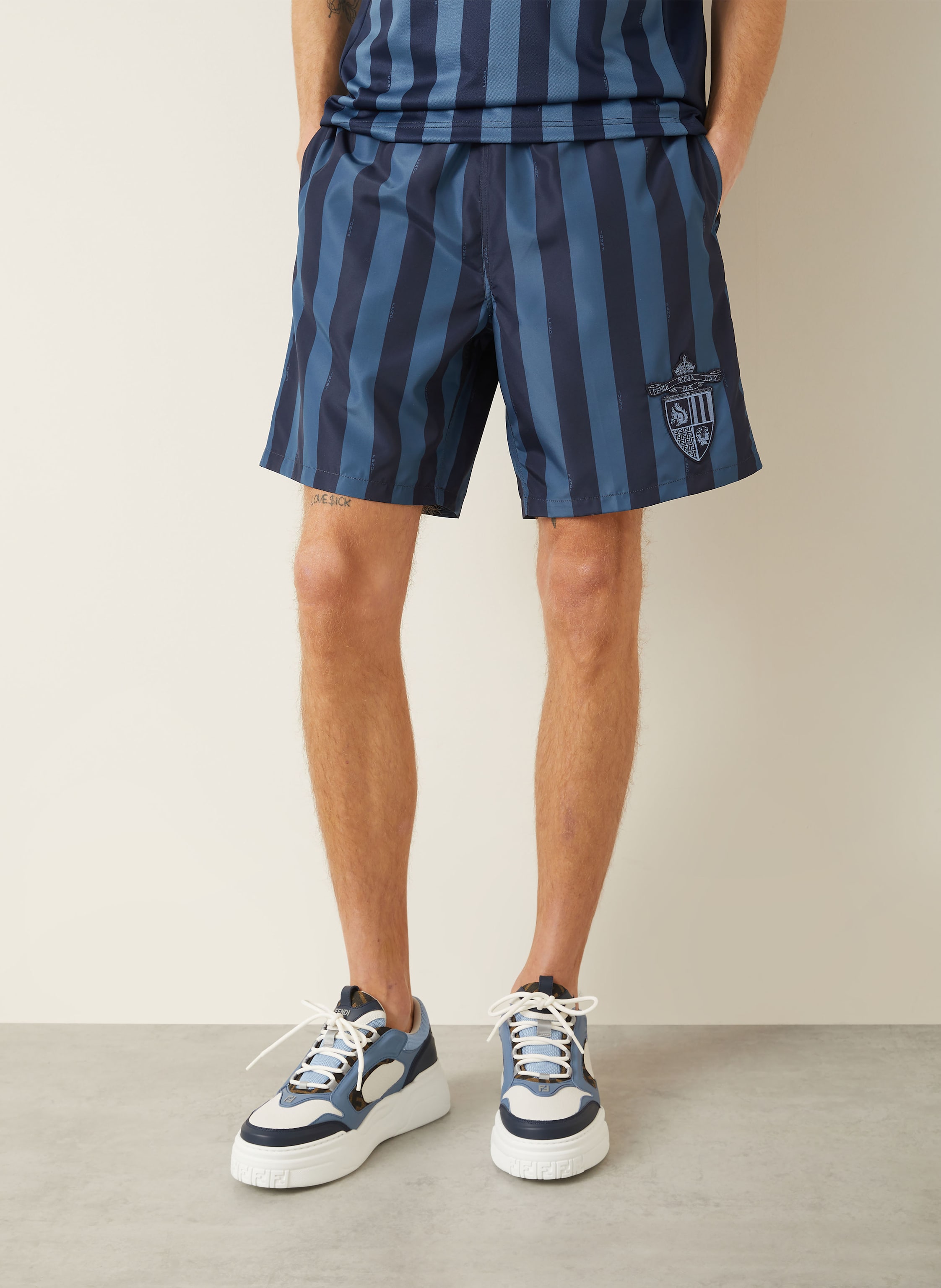 Thumbnail - Fendi Badeshorts blau
