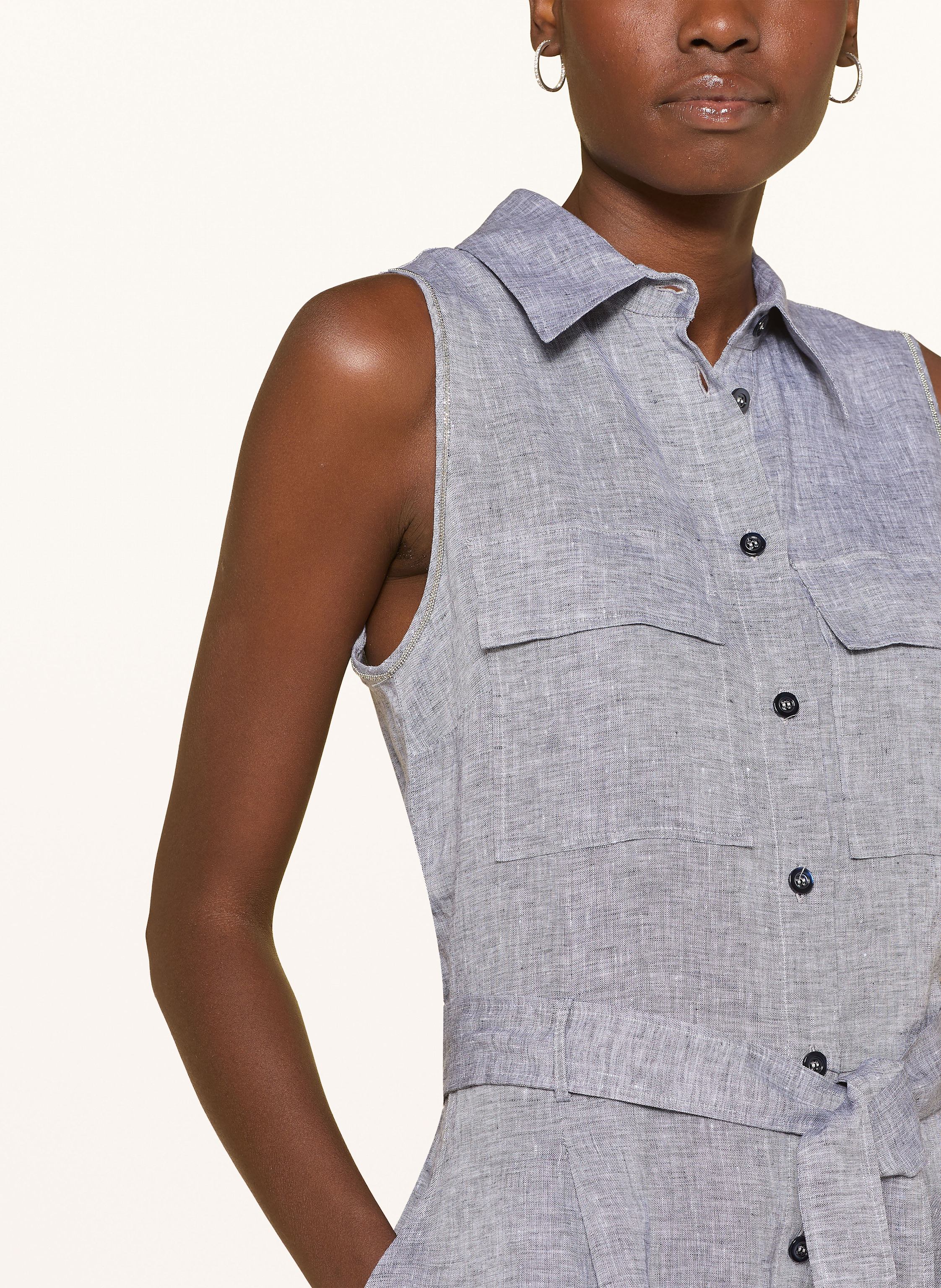 Thumbnail - Peserico Leinen-Jumpsuit Mit Schmuckperlen blau