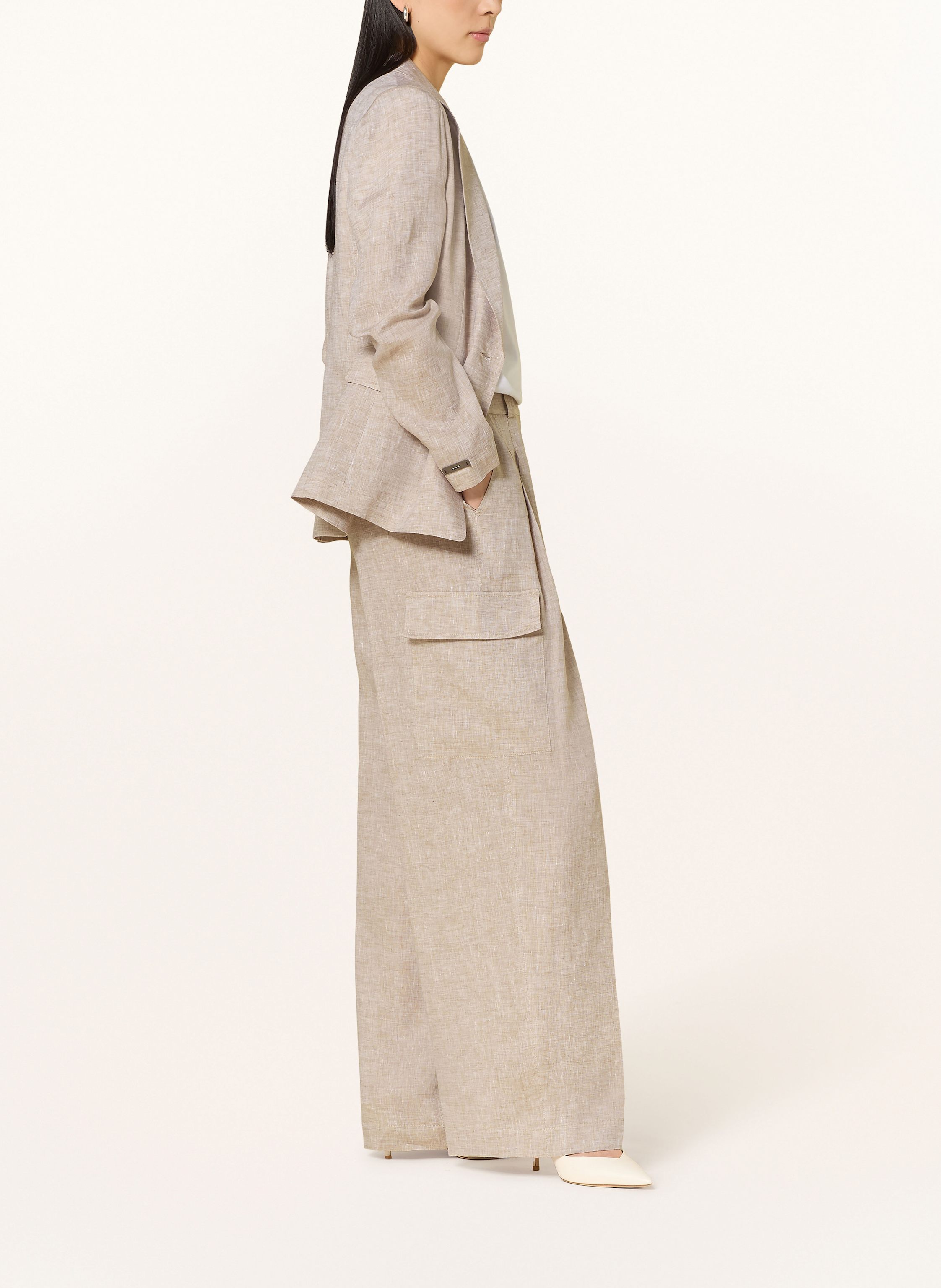 Thumbnail - Peserico Cargohose Aus Leinen beige