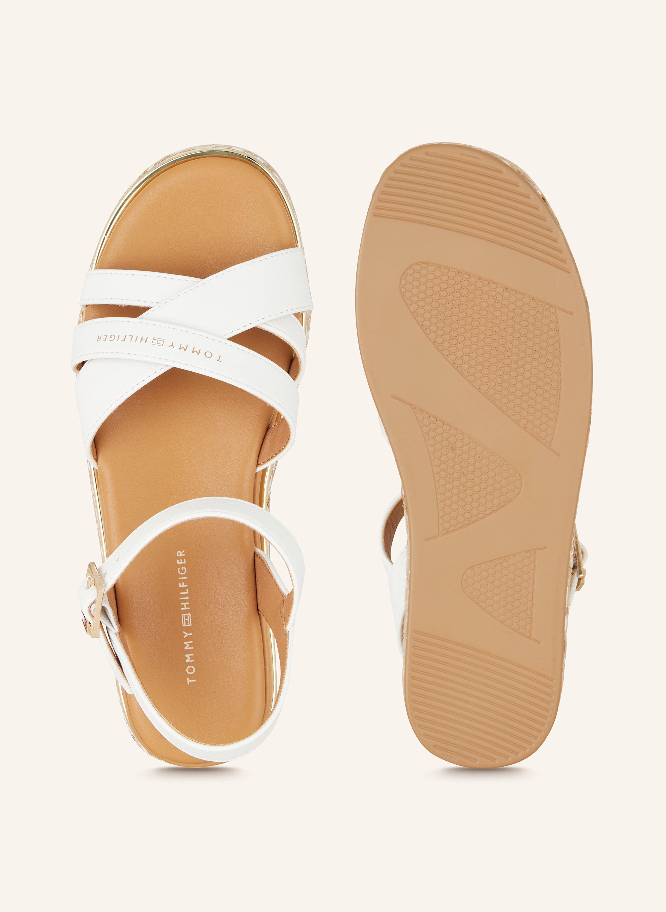 Thumbnail - Tommy Hilfiger Plateau-Sandalen weiss
