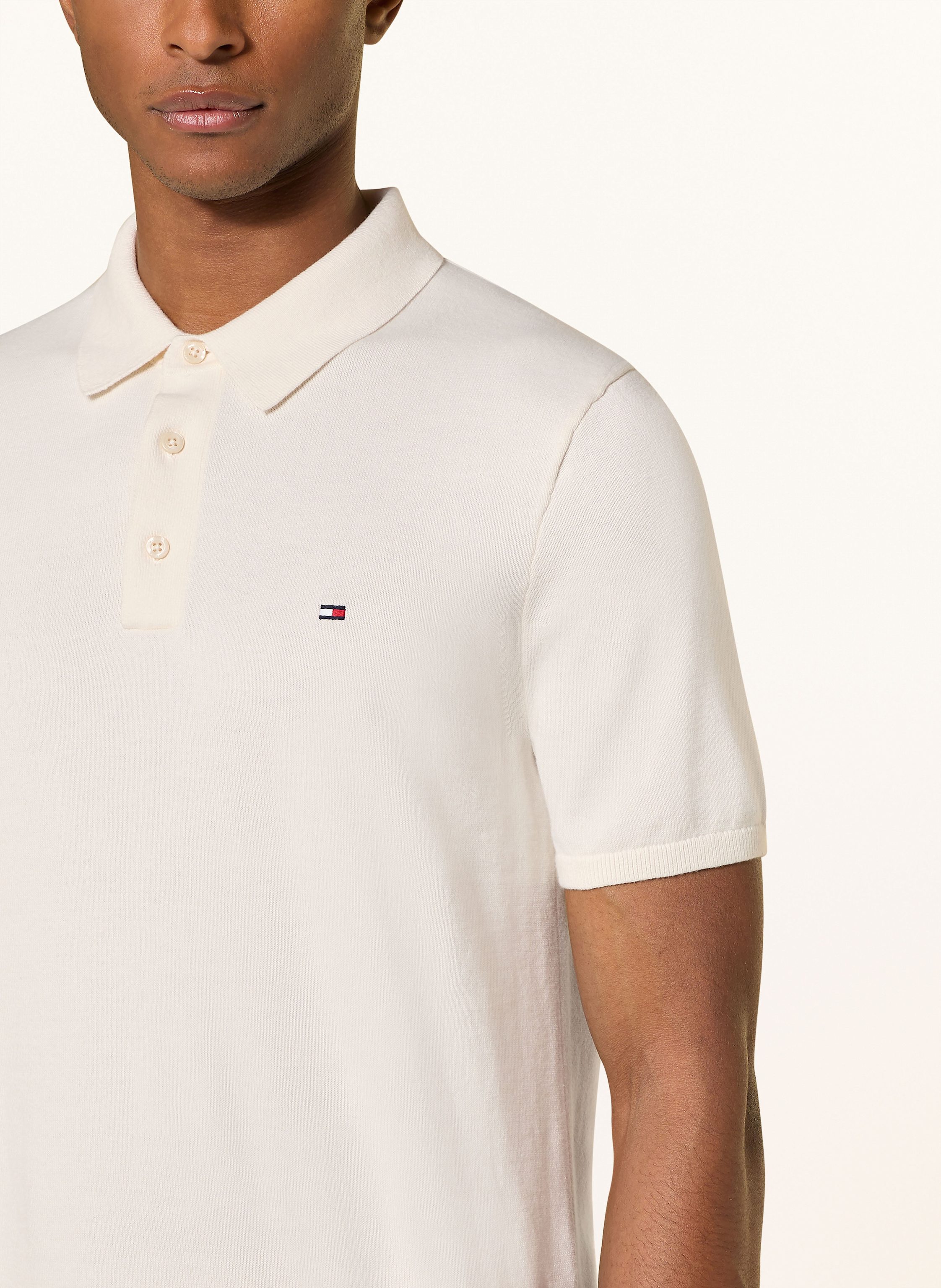 Thumbnail - Tommy Hilfiger Strick-Poloshirt weiss