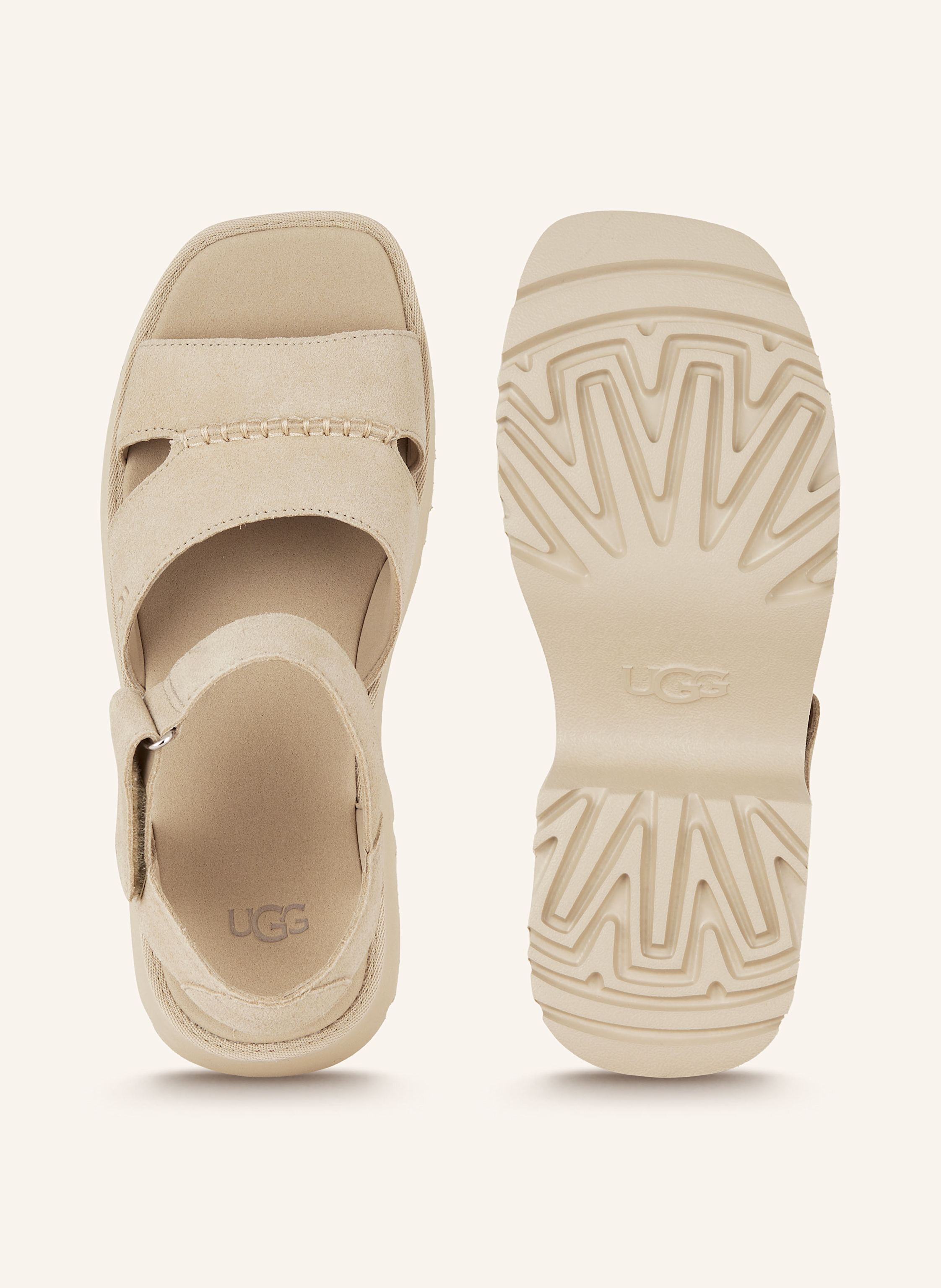 Thumbnail - Ugg Plateau-Sandalen New Heights beige