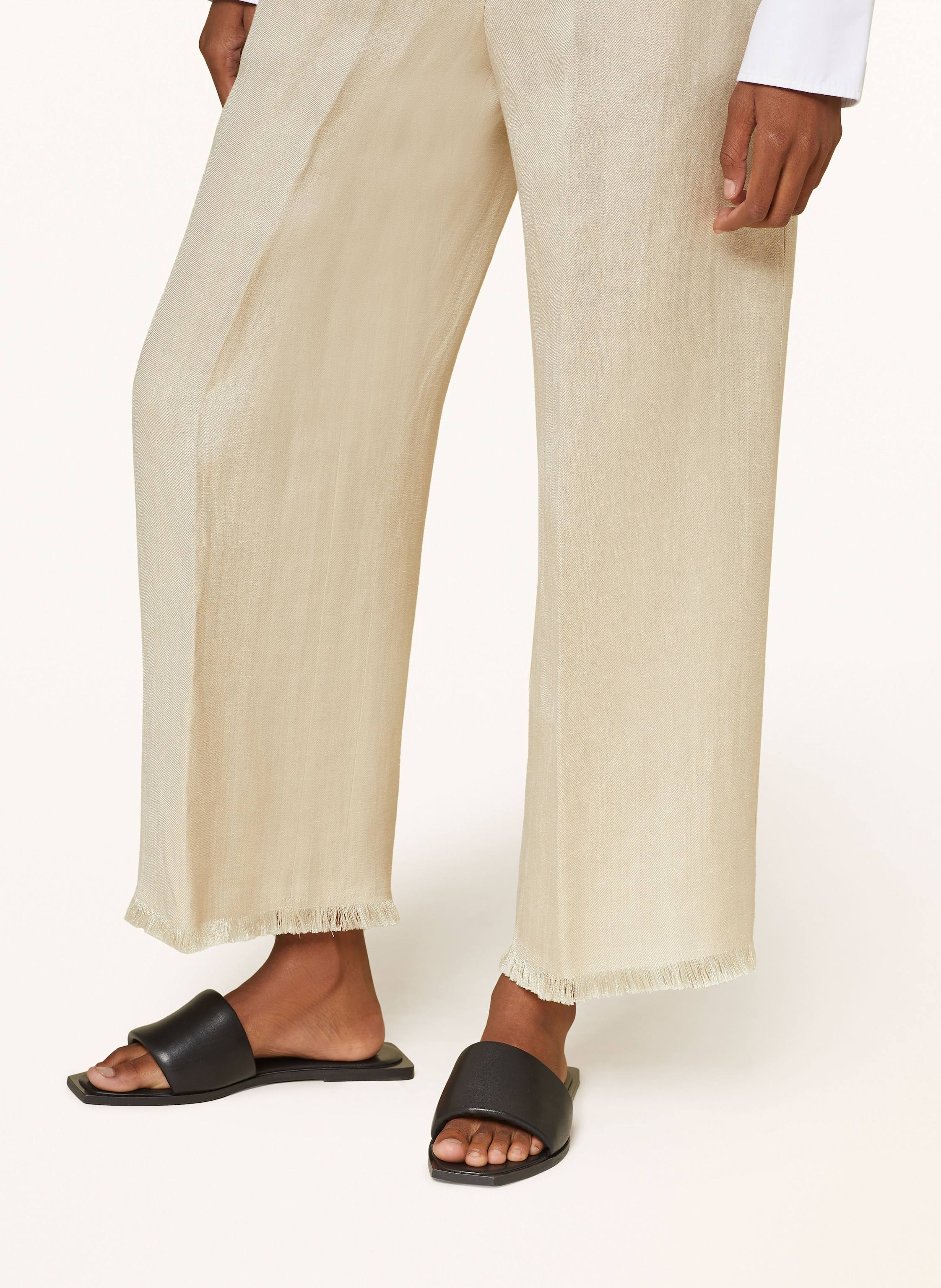 Thumbnail - Antonelli Firenze Marlenehose Torres Mit Leinen beige