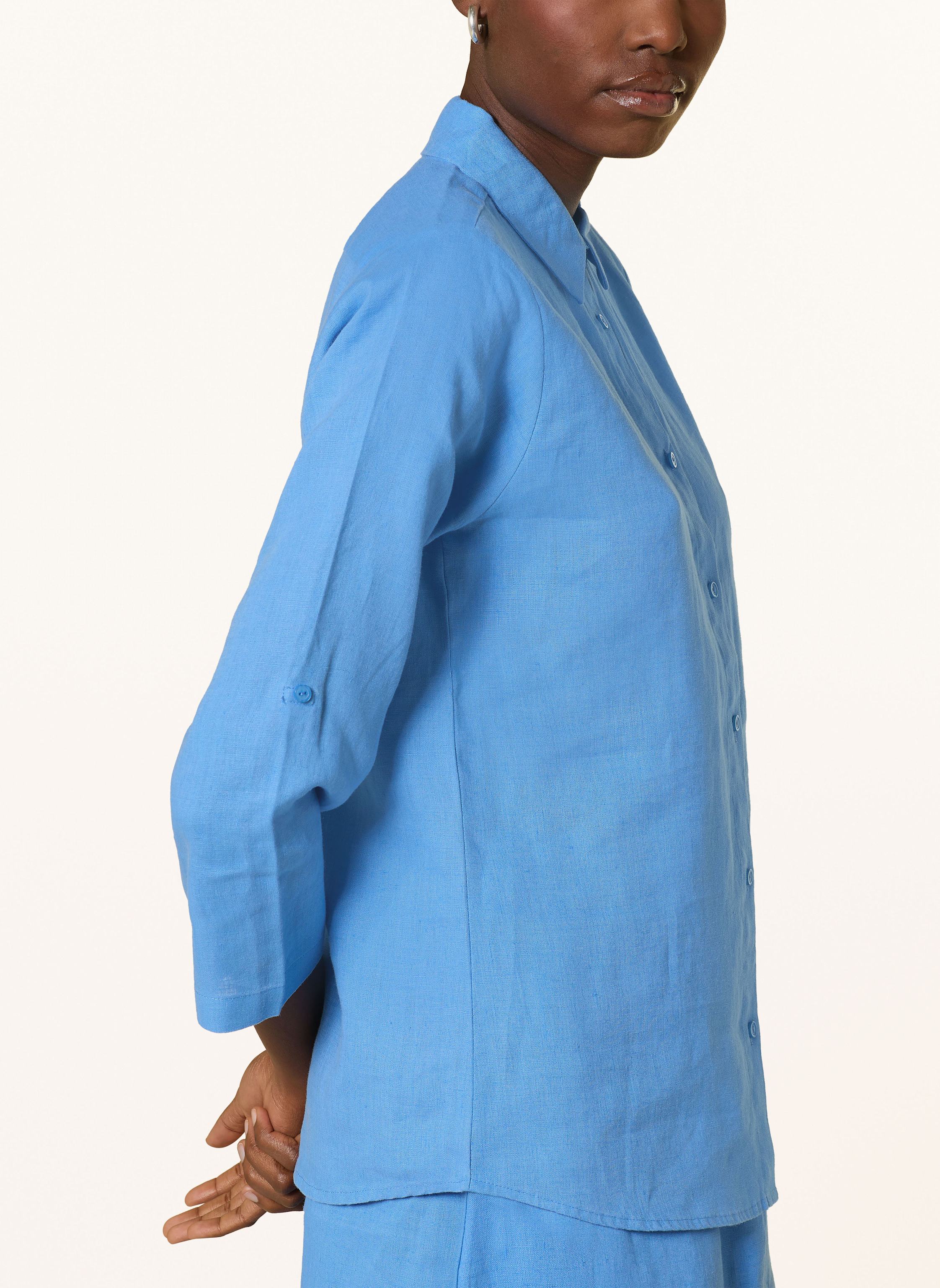 Thumbnail - Lilienfels Hemdbluse Aus Leinen Mit 3/4-Arm blau