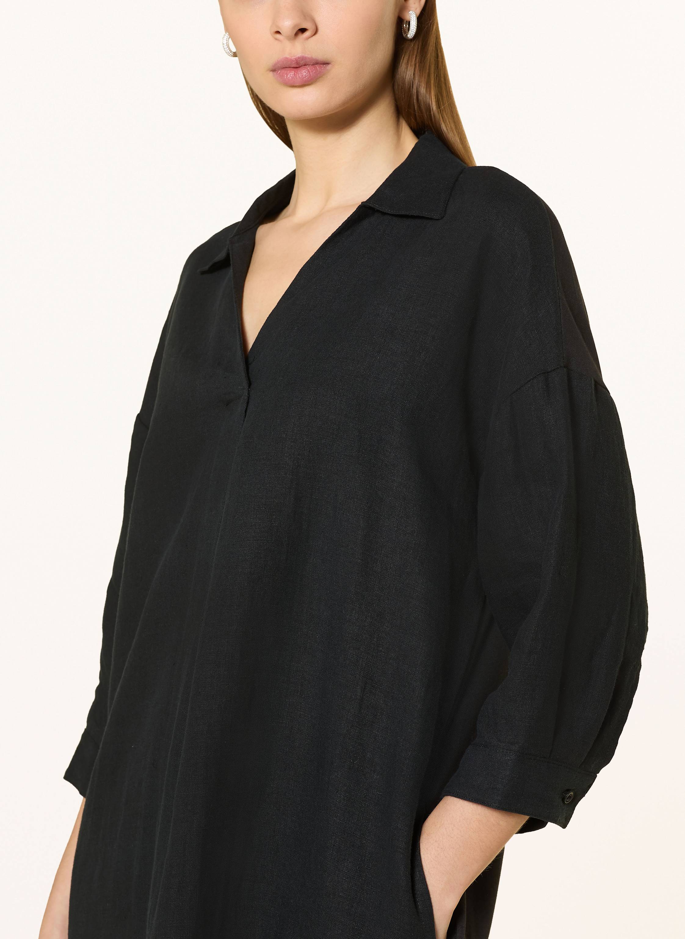 Thumbnail - Darling Harbour Leinenkleid Mit 3/4-Arm schwarz