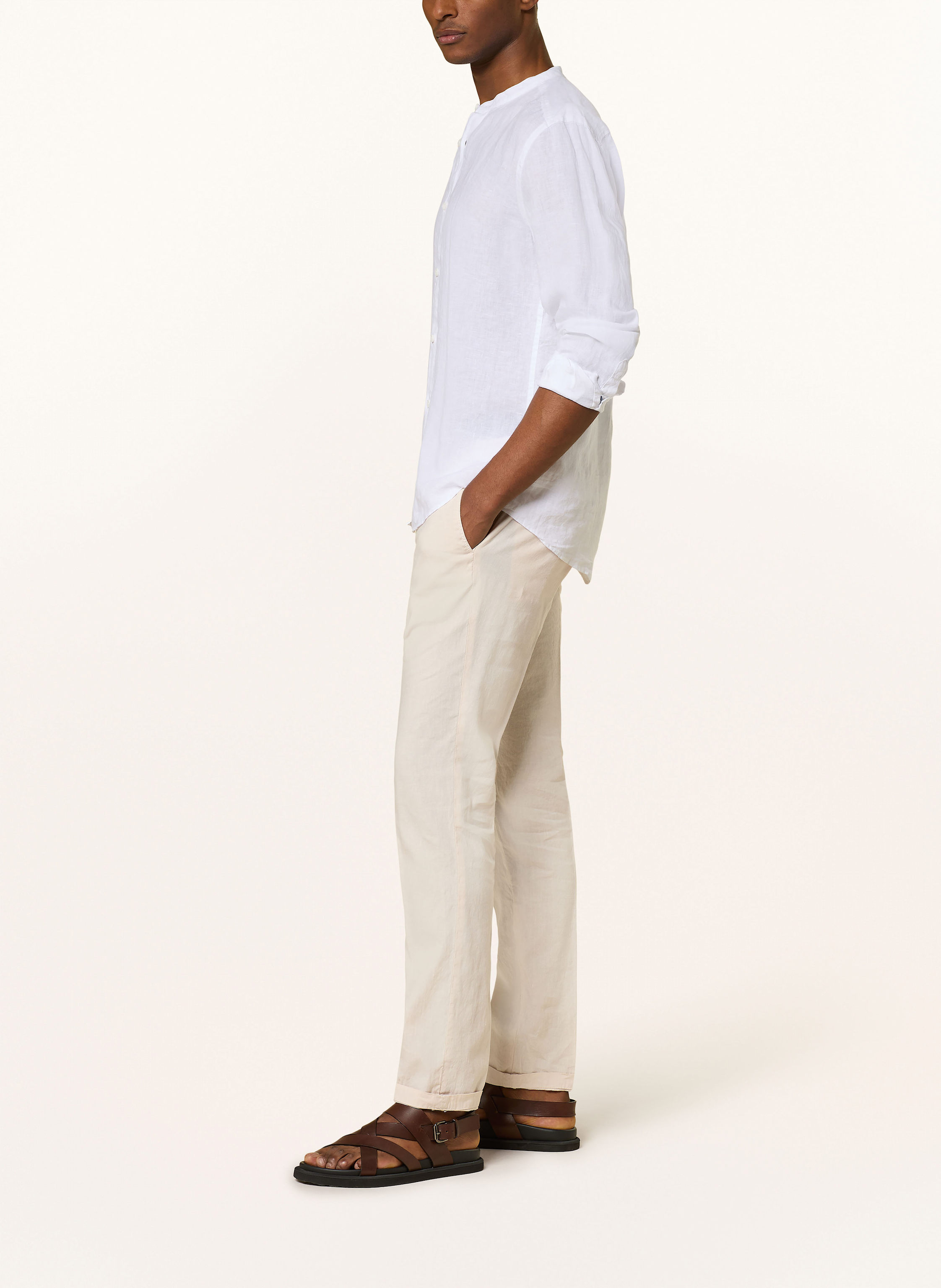 Thumbnail - Mason's Hose Im Jogging Stil Extra Slim Fit Mit Leinen beige