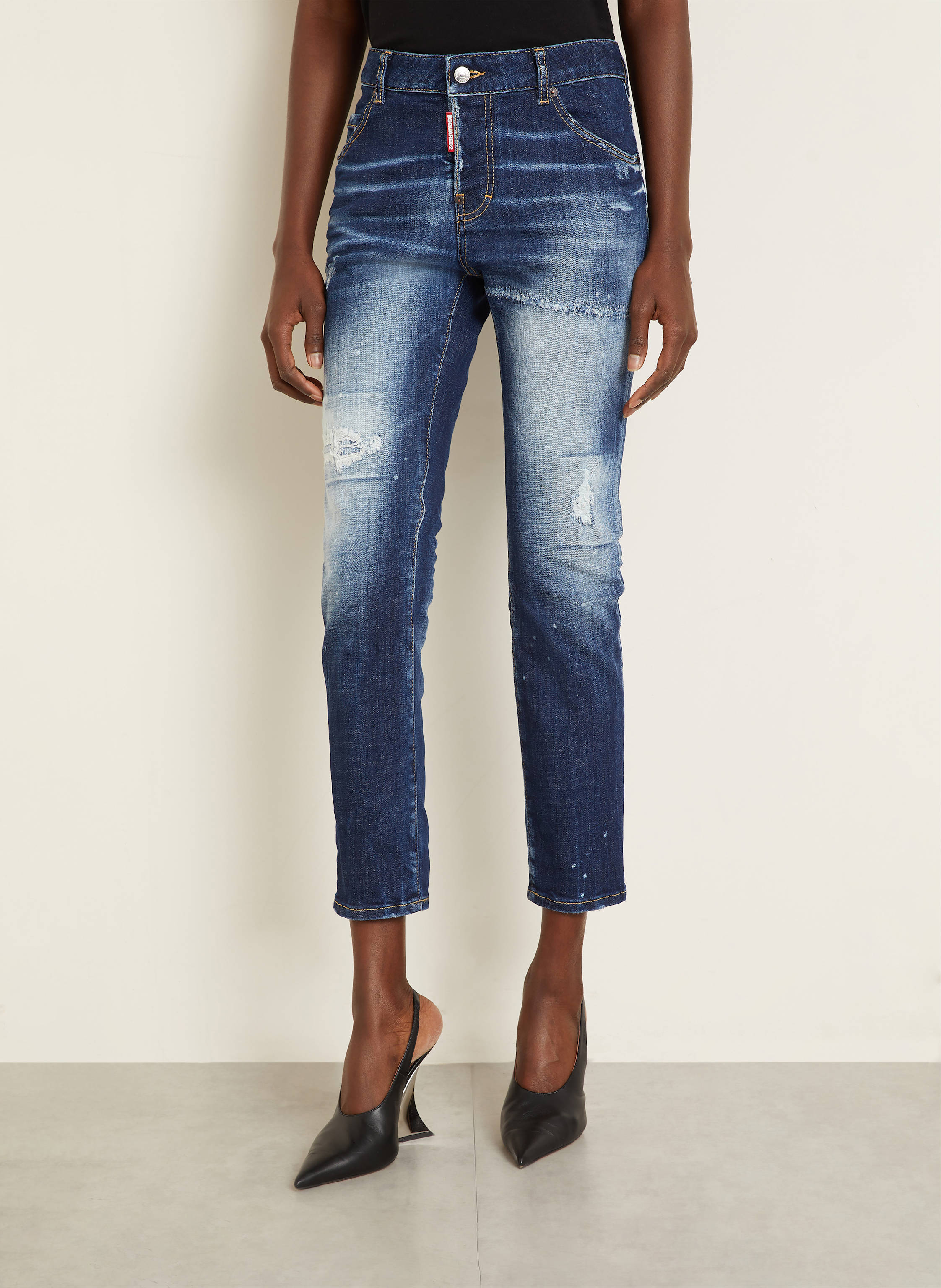Thumbnail - dsquared2 Destroyed Jeans Cool Girl blau