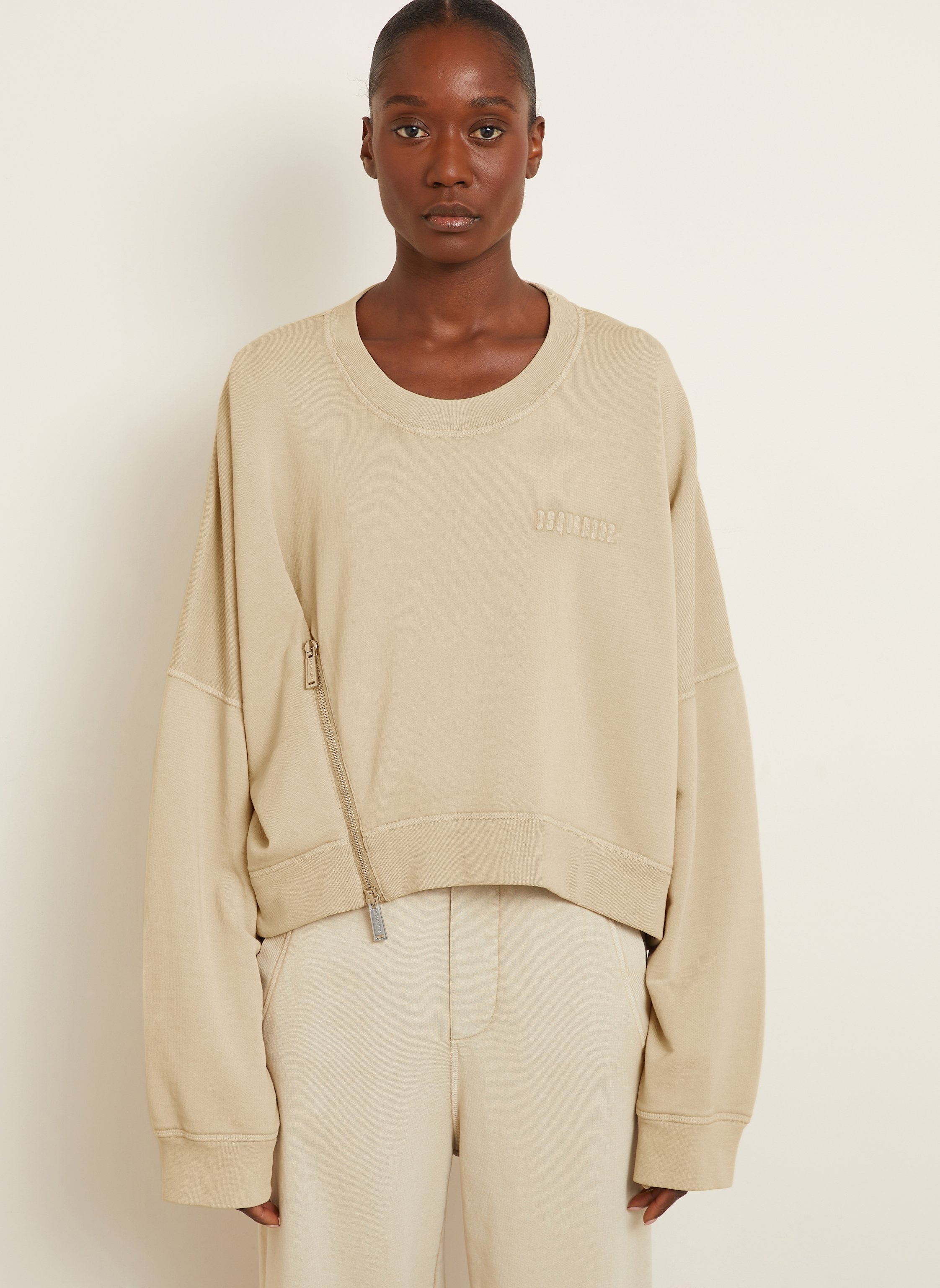 Thumbnail - dsquared2 Cropped-Sweatshirt Onion beige
