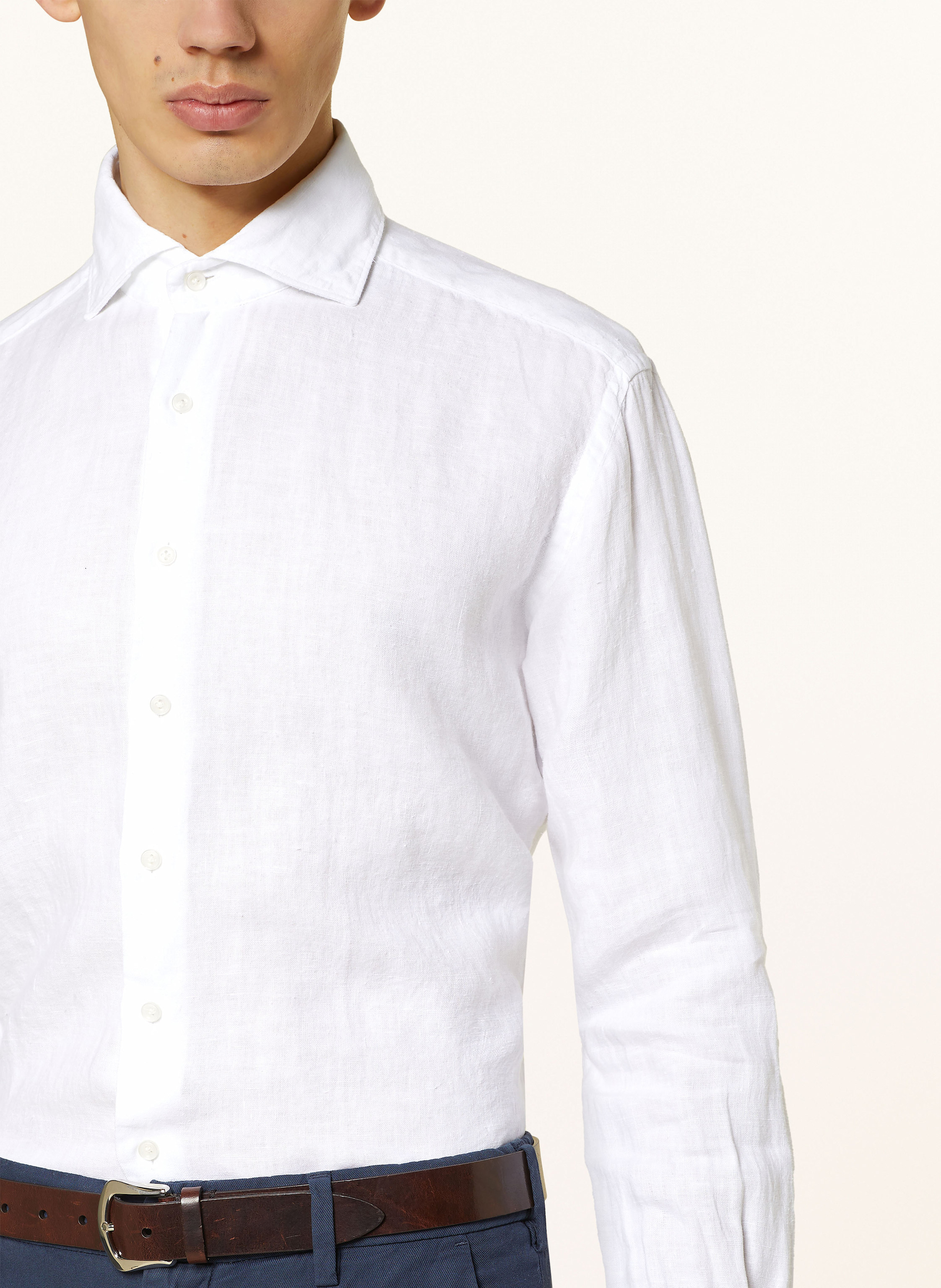 Thumbnail - Artigiano Leinenhemd Classic Fit weiss