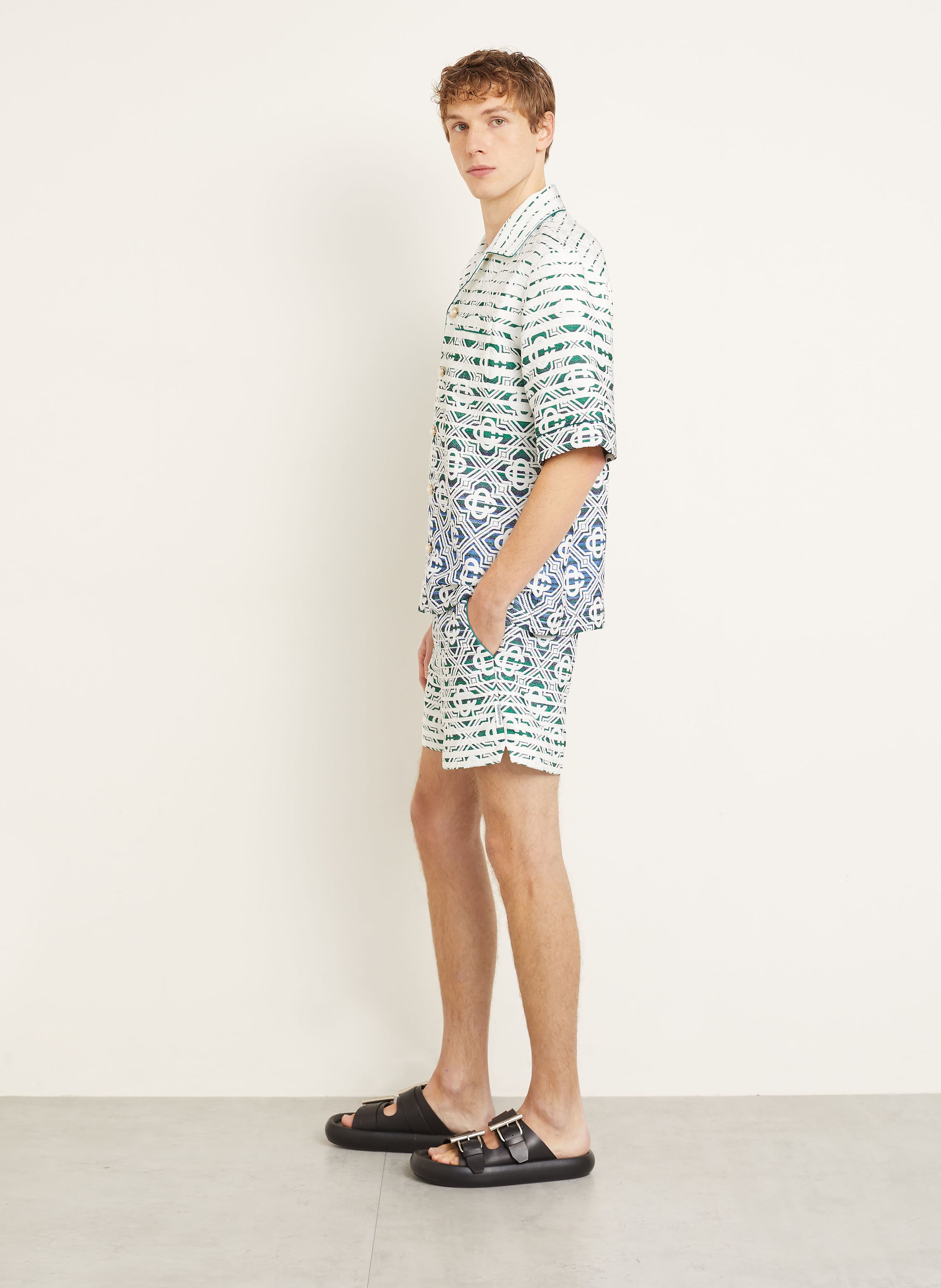 Thumbnail - Casablanca Jacquard-Shorts weiss