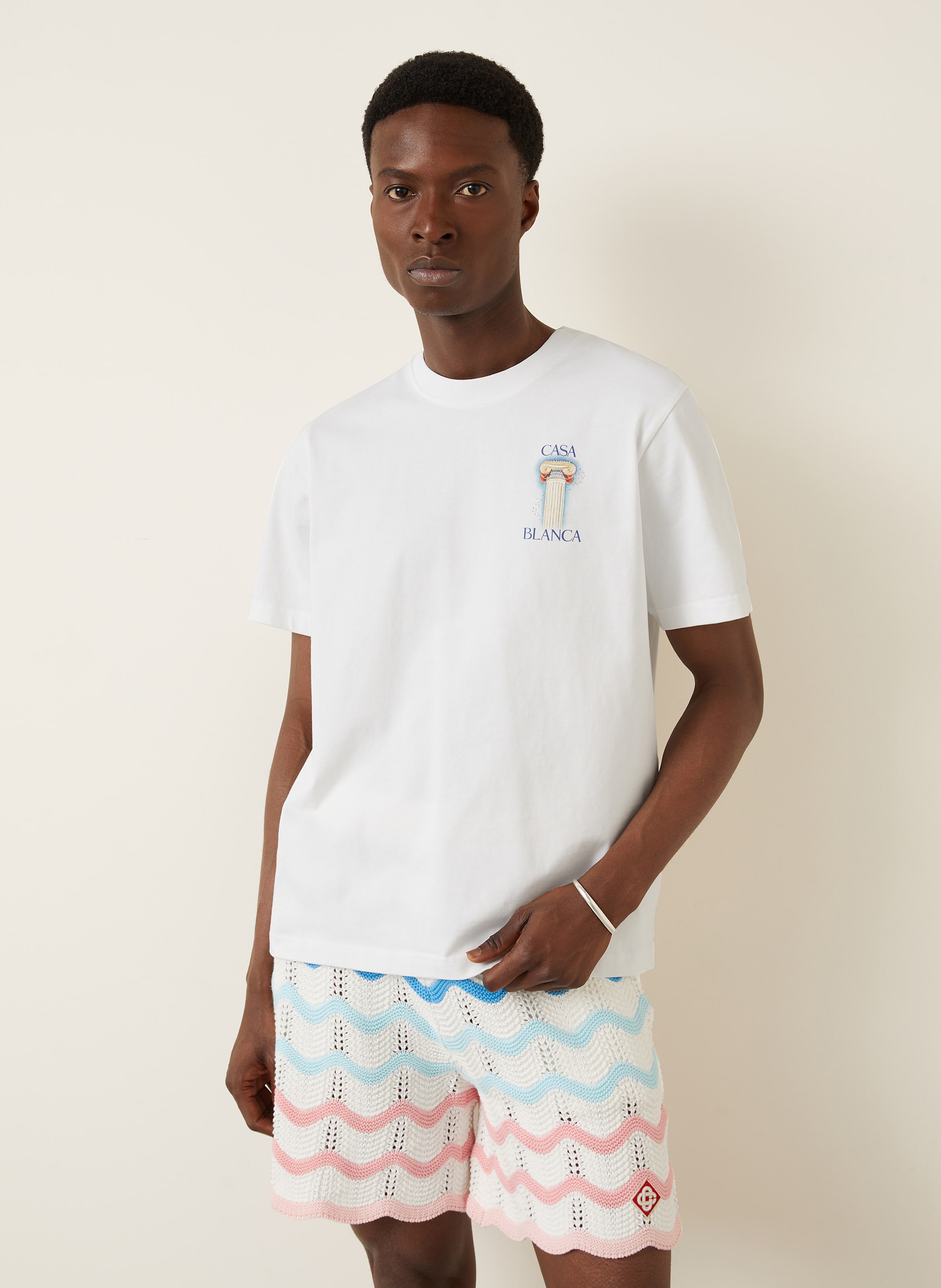 Thumbnail - Casablanca T-Shirt La Colomne weiss