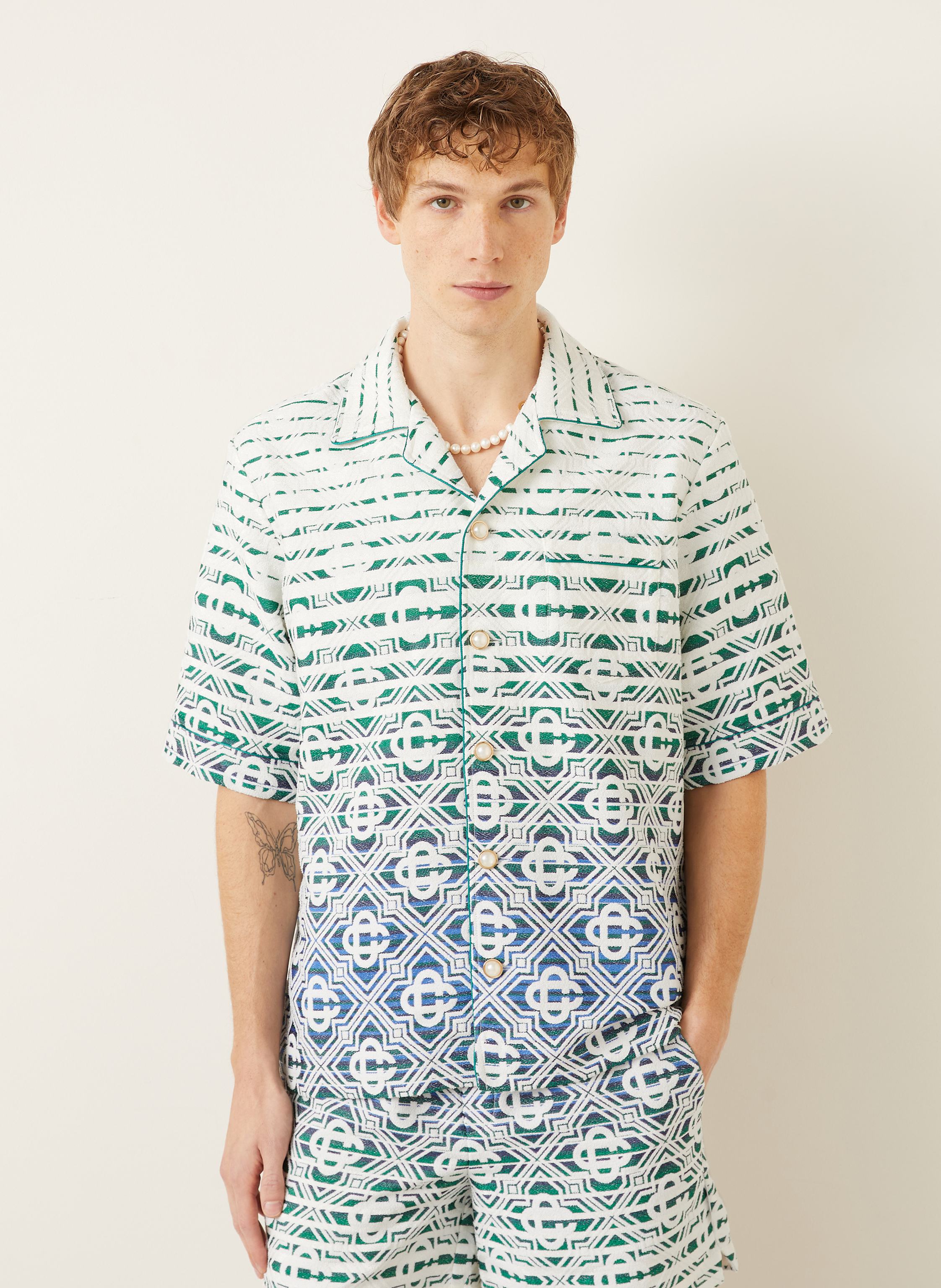 Thumbnail - Casablanca Resorthemd Comfort Fit Aus Jacquard weiss