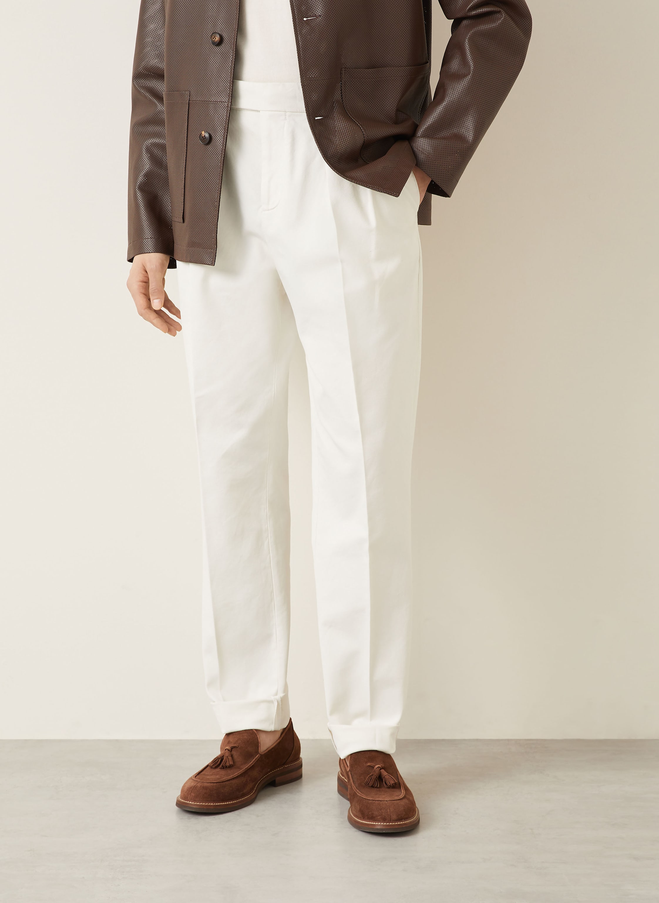 Thumbnail - Brunello Cucinelli Hose Tailor Fit weiss