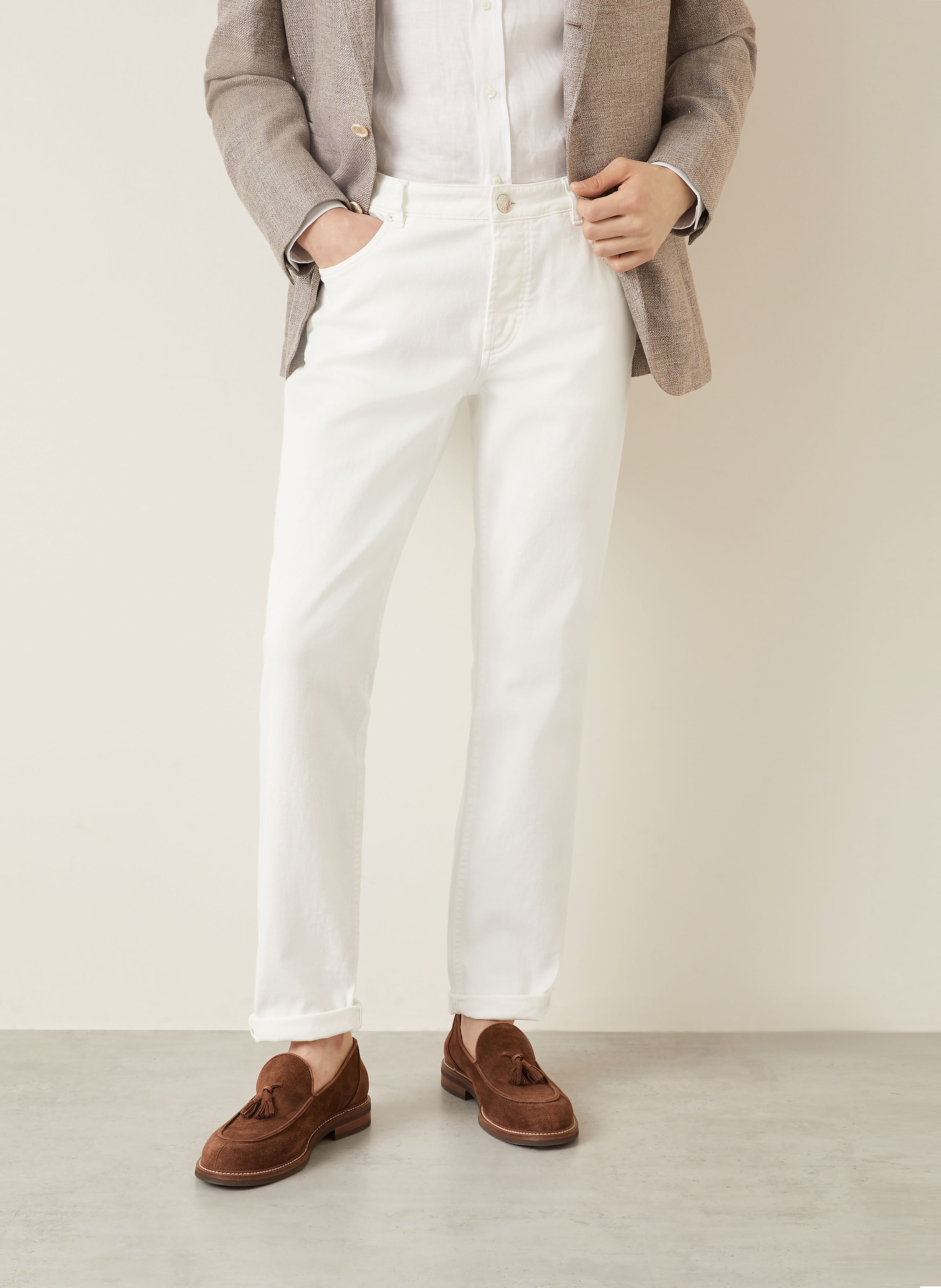 Thumbnail - Brunello Cucinelli Jeans Traditional Fit weiss