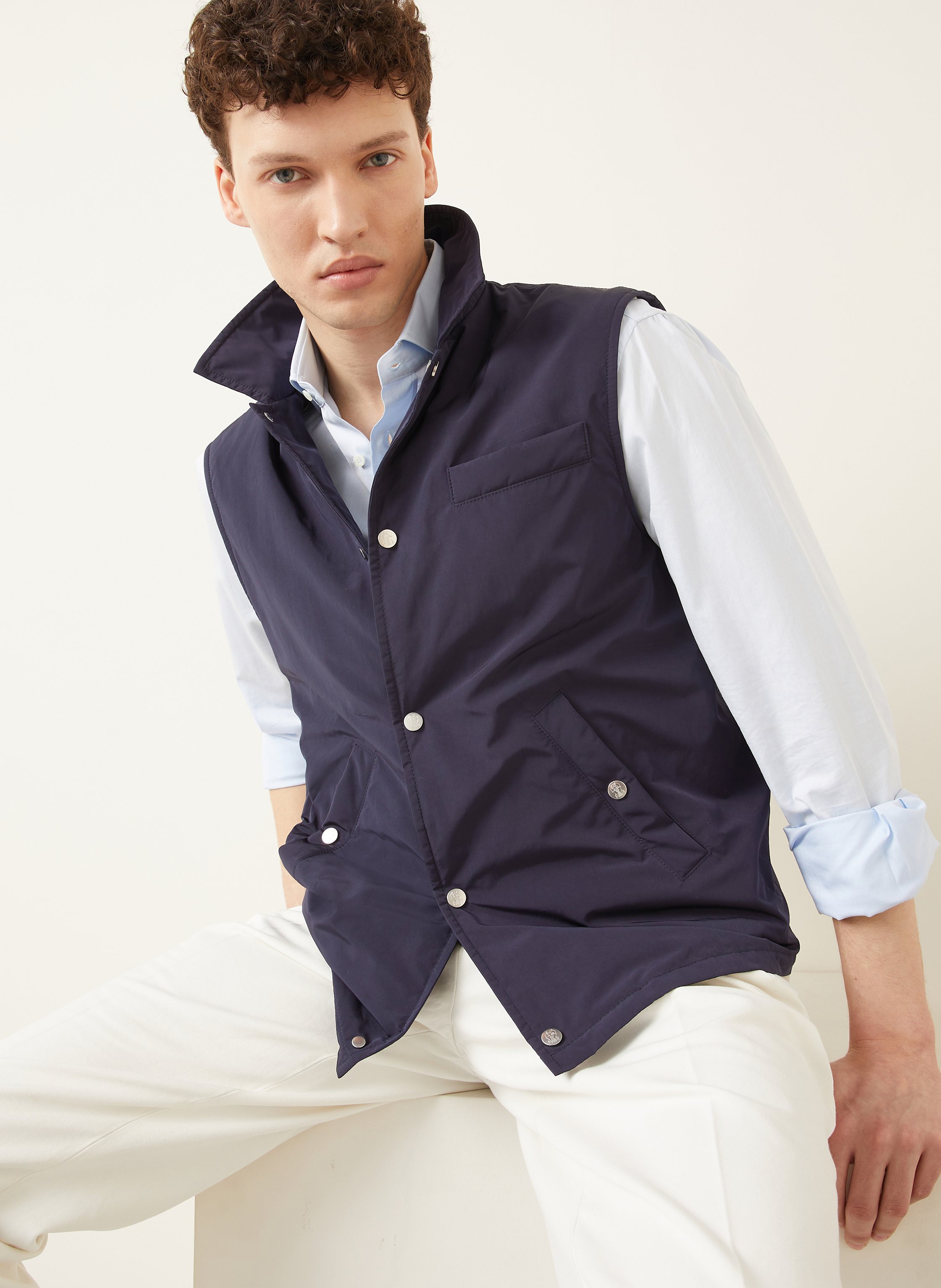 Thumbnail - Brunello Cucinelli Weste blau