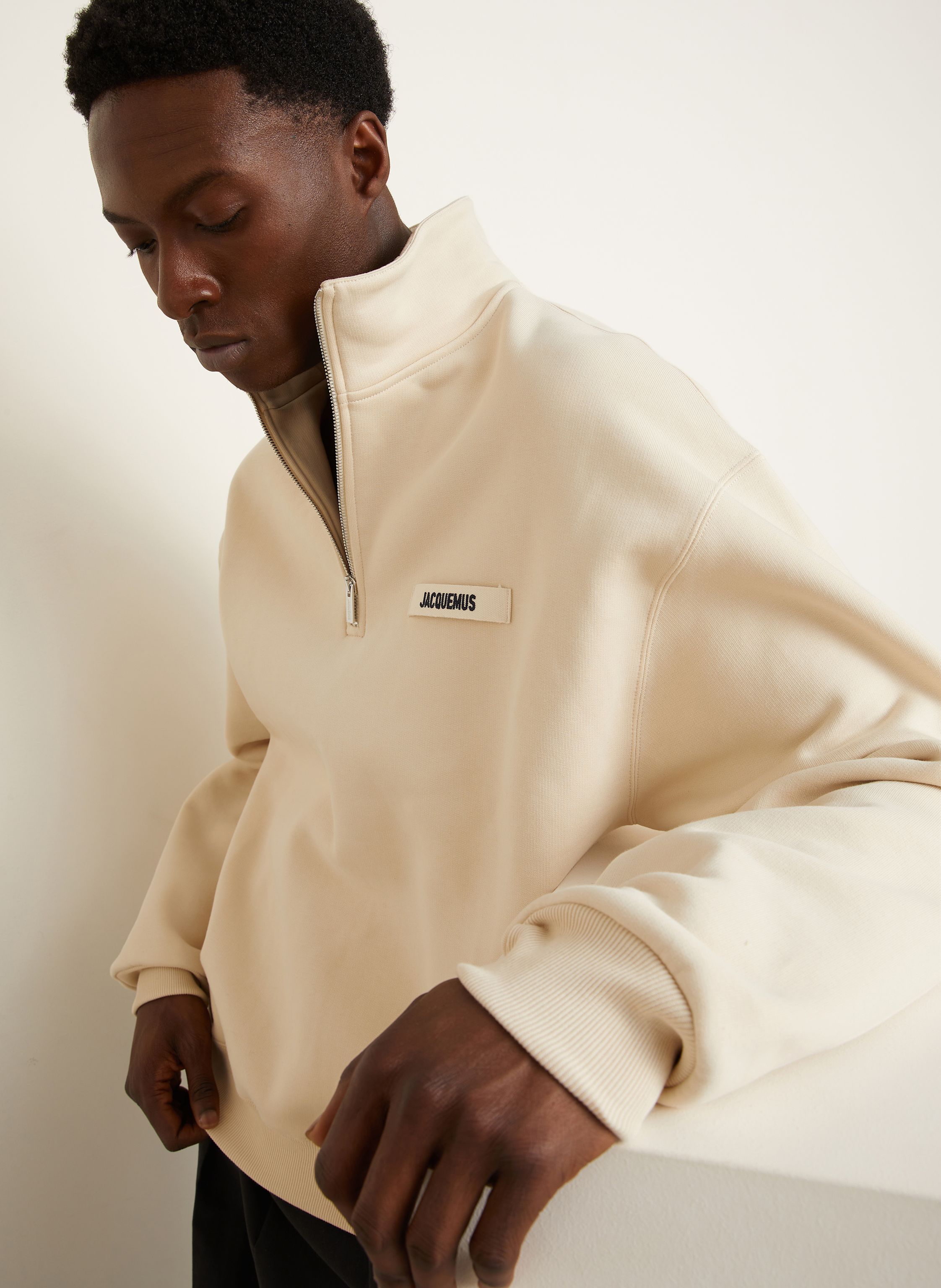 Thumbnail - Jacquemus Troyer Le Camionneur Gros Grain beige
