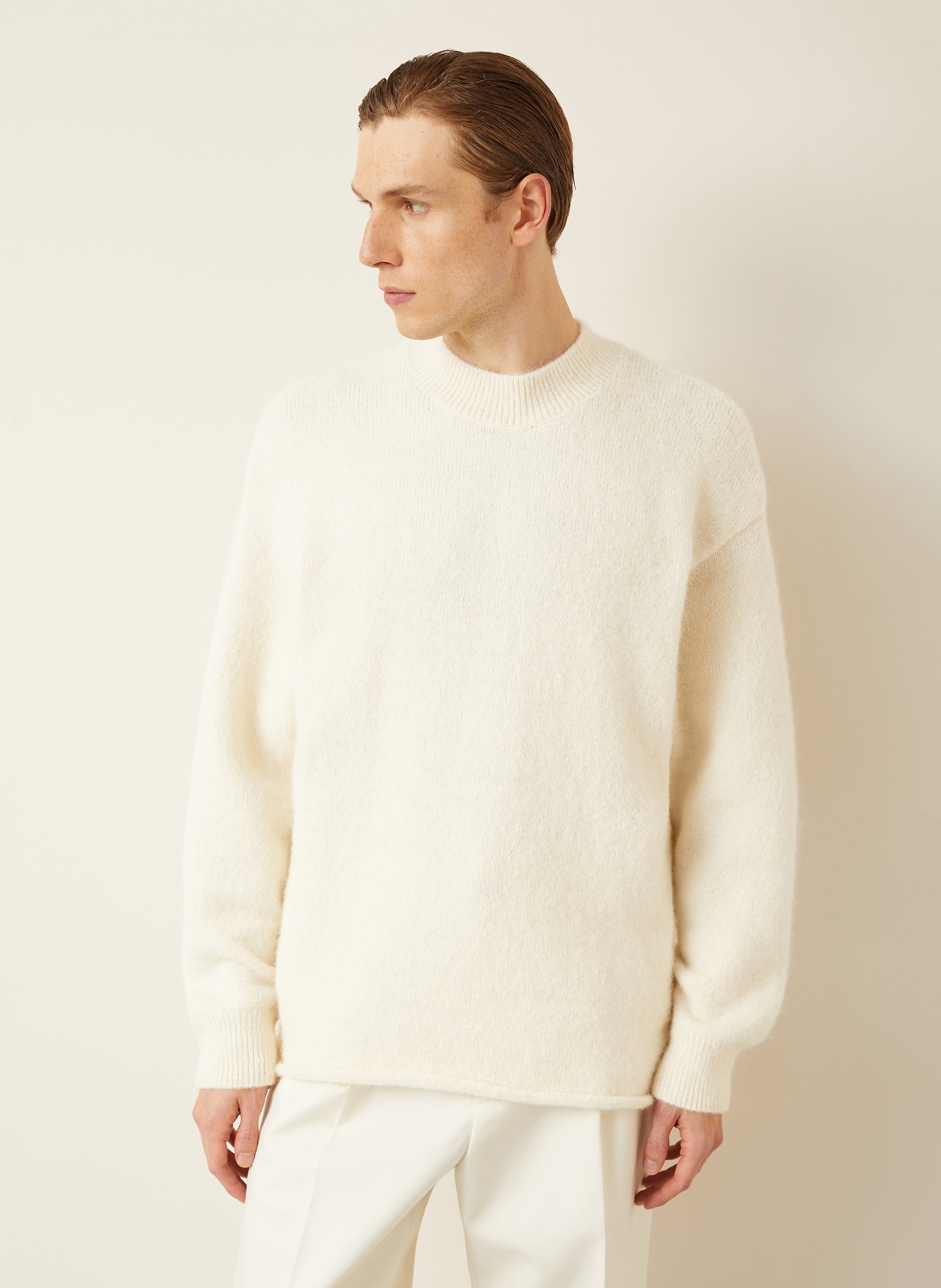 Thumbnail - Jacquemus Pullover Le Pull Jacquemus Mit Alpaka weiss