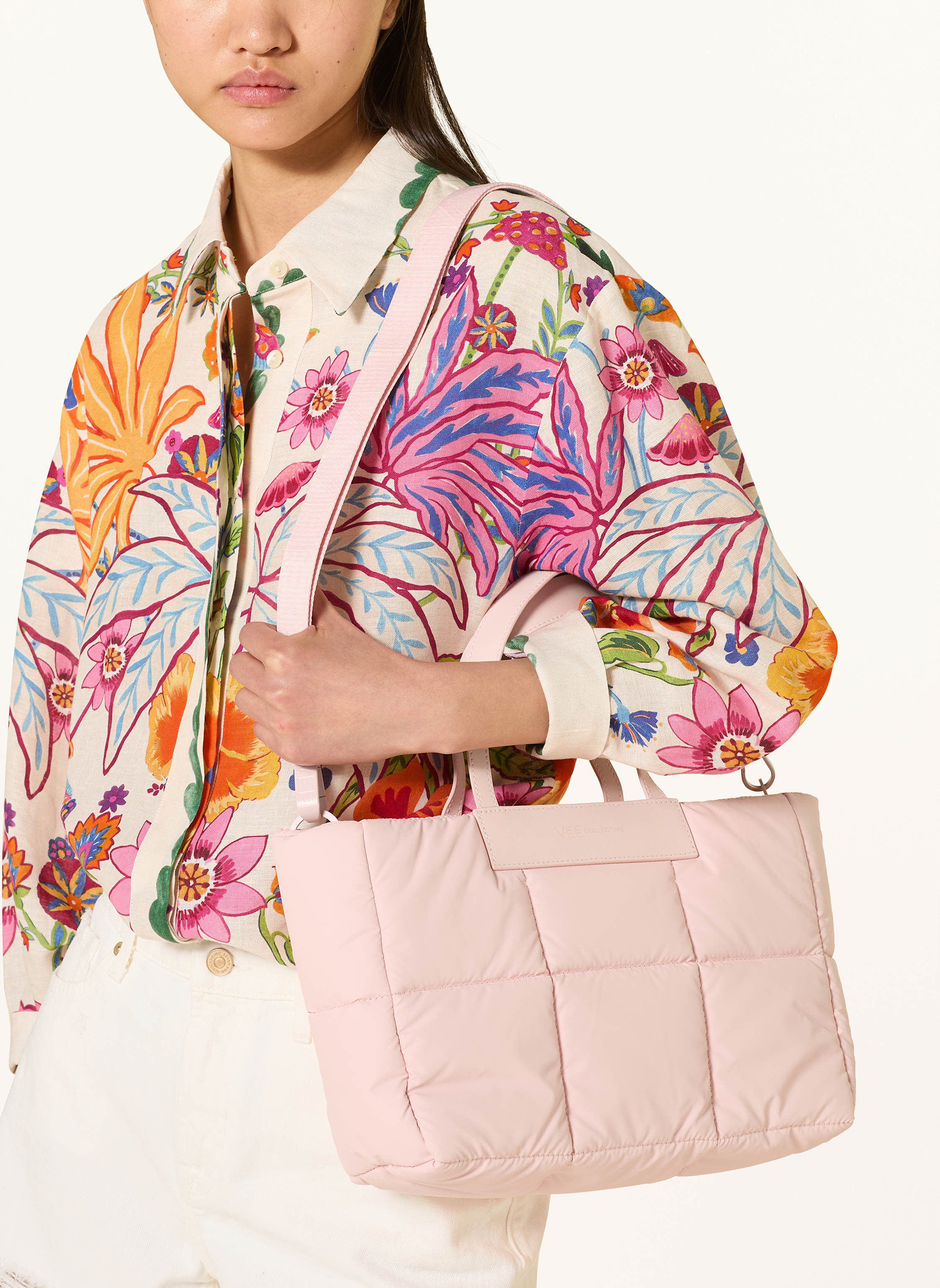 Thumbnail - Vee Collective Handtasche Porter Marché Small Mit Pouch rosa
