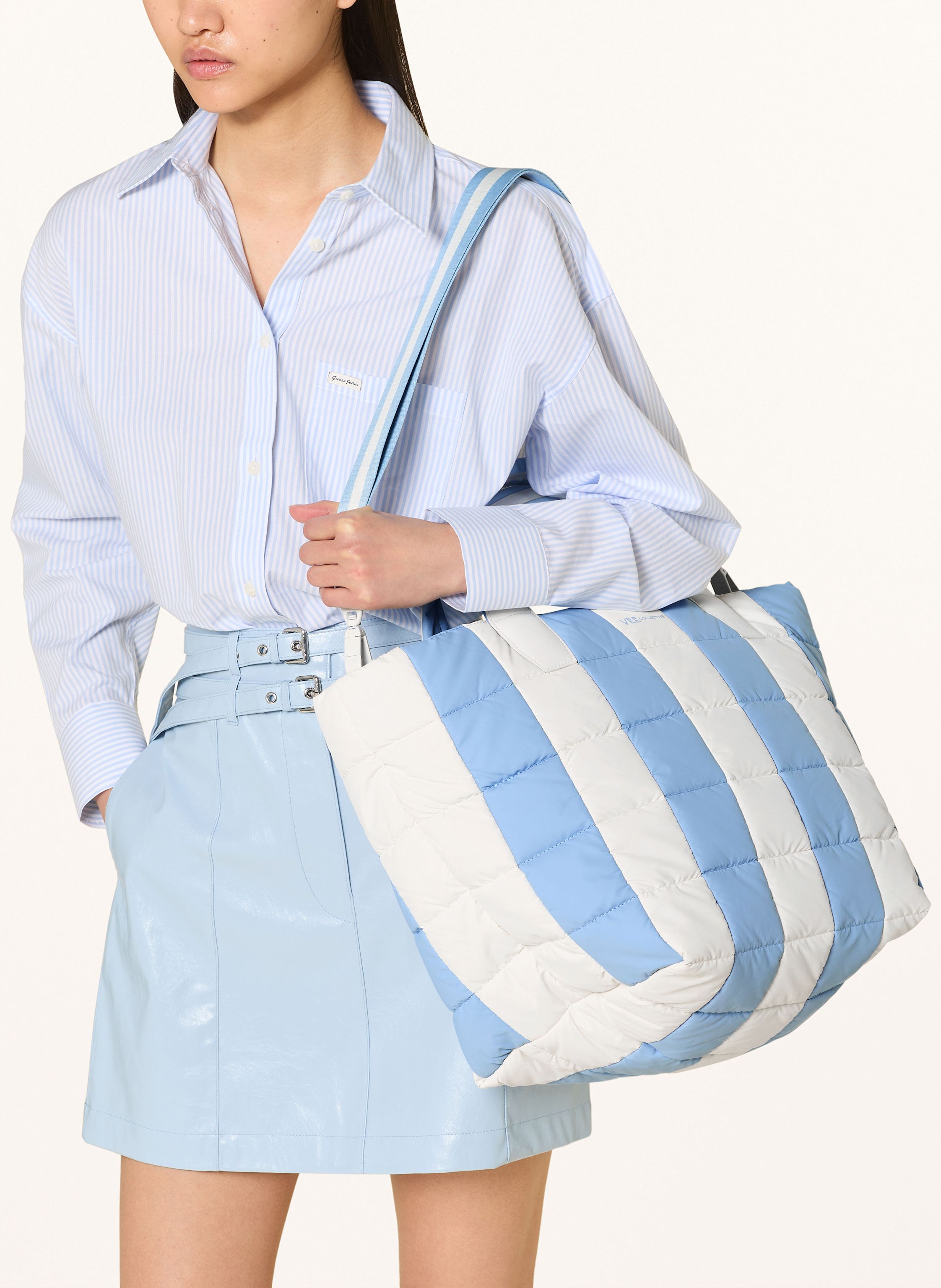 Thumbnail - Vee Collective Shopper Porter Tote Medium weiss