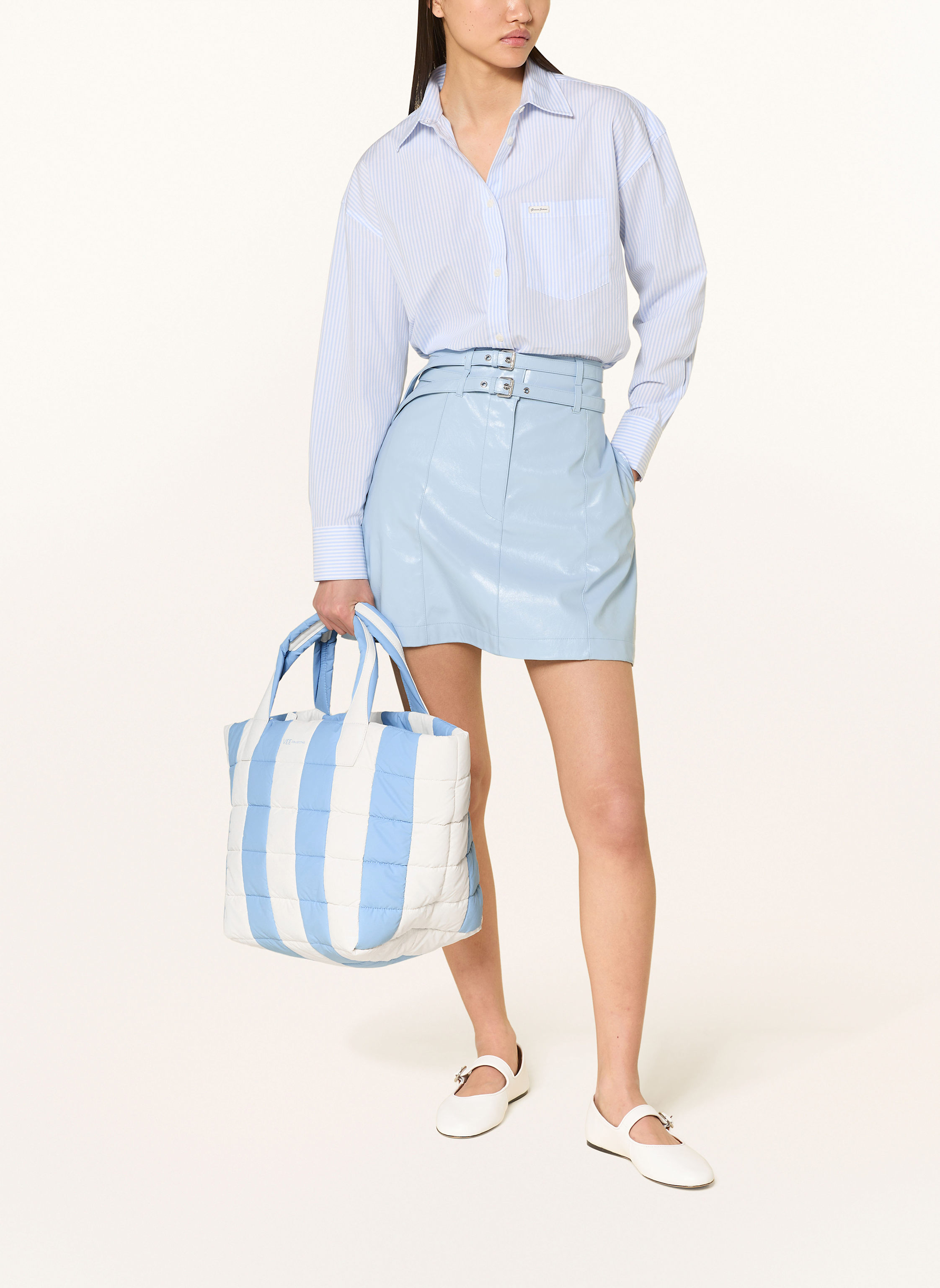 Thumbnail - Vee Collective Shopper Porter Tote Medium weiss