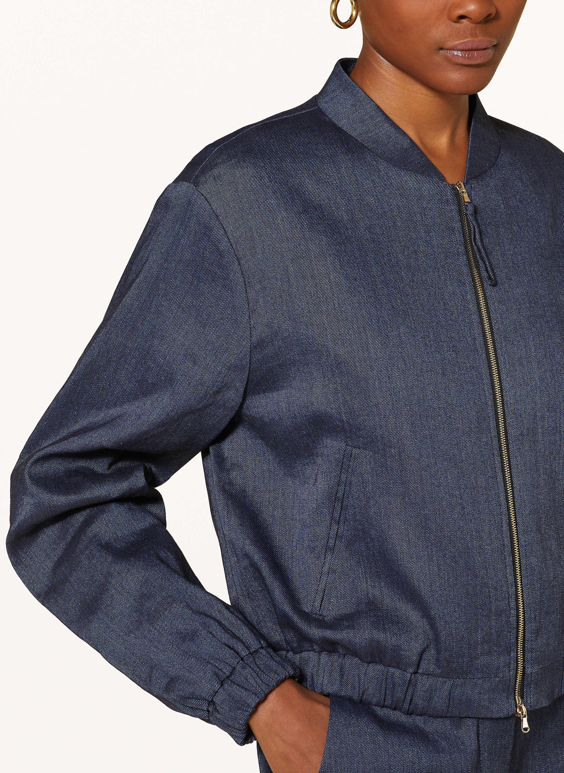 Thumbnail - Riani Blouson In Jeansoptik Mit Leinen blau