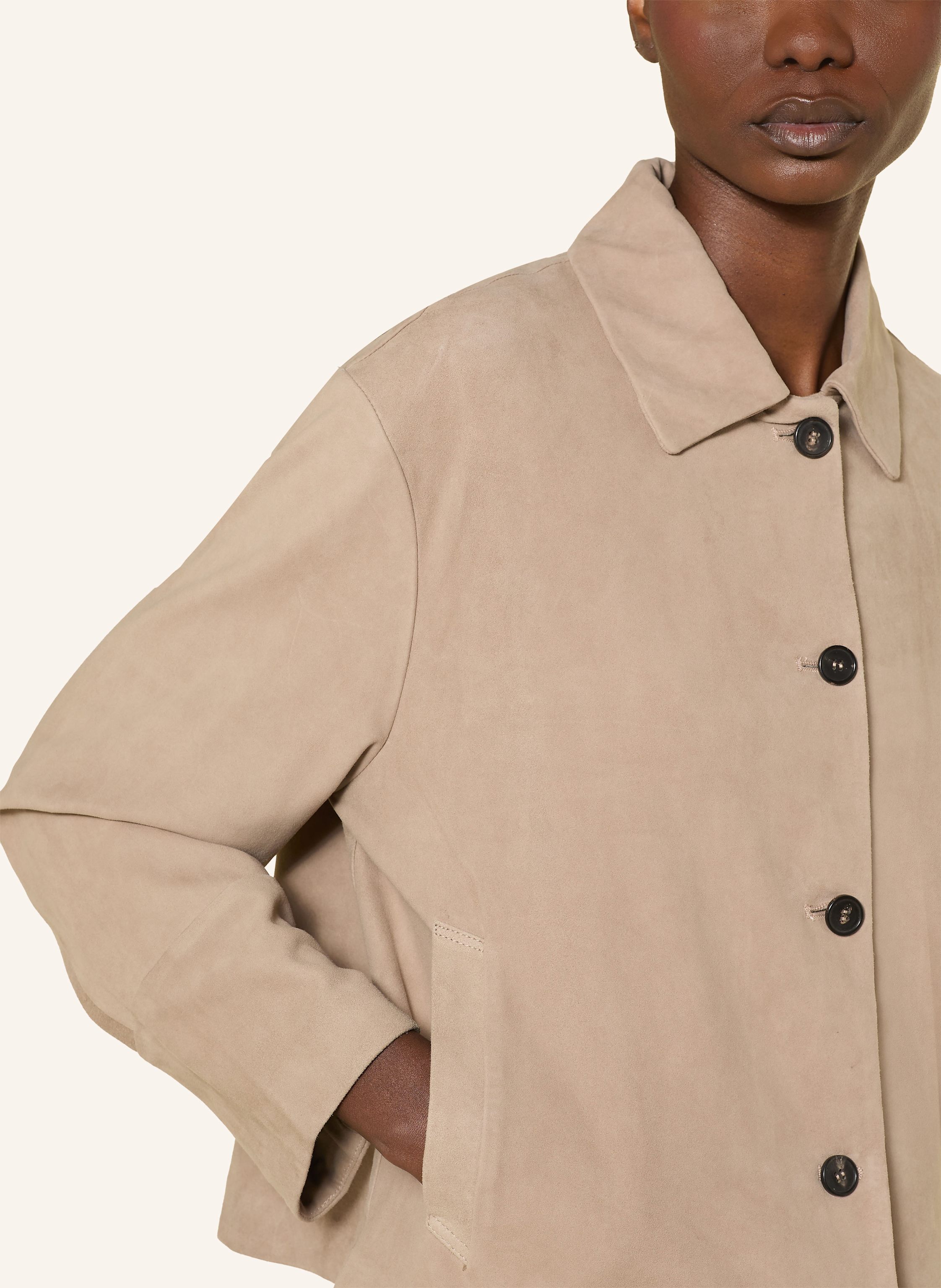 Thumbnail - Studio Ar Lederjacke Elaine beige