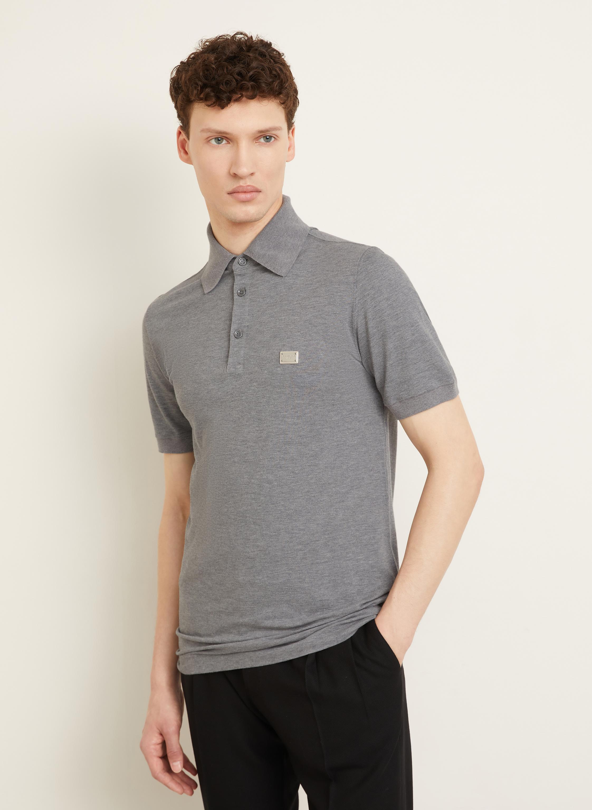 Thumbnail - Dolce & Gabbana Piqué-Poloshirt grau