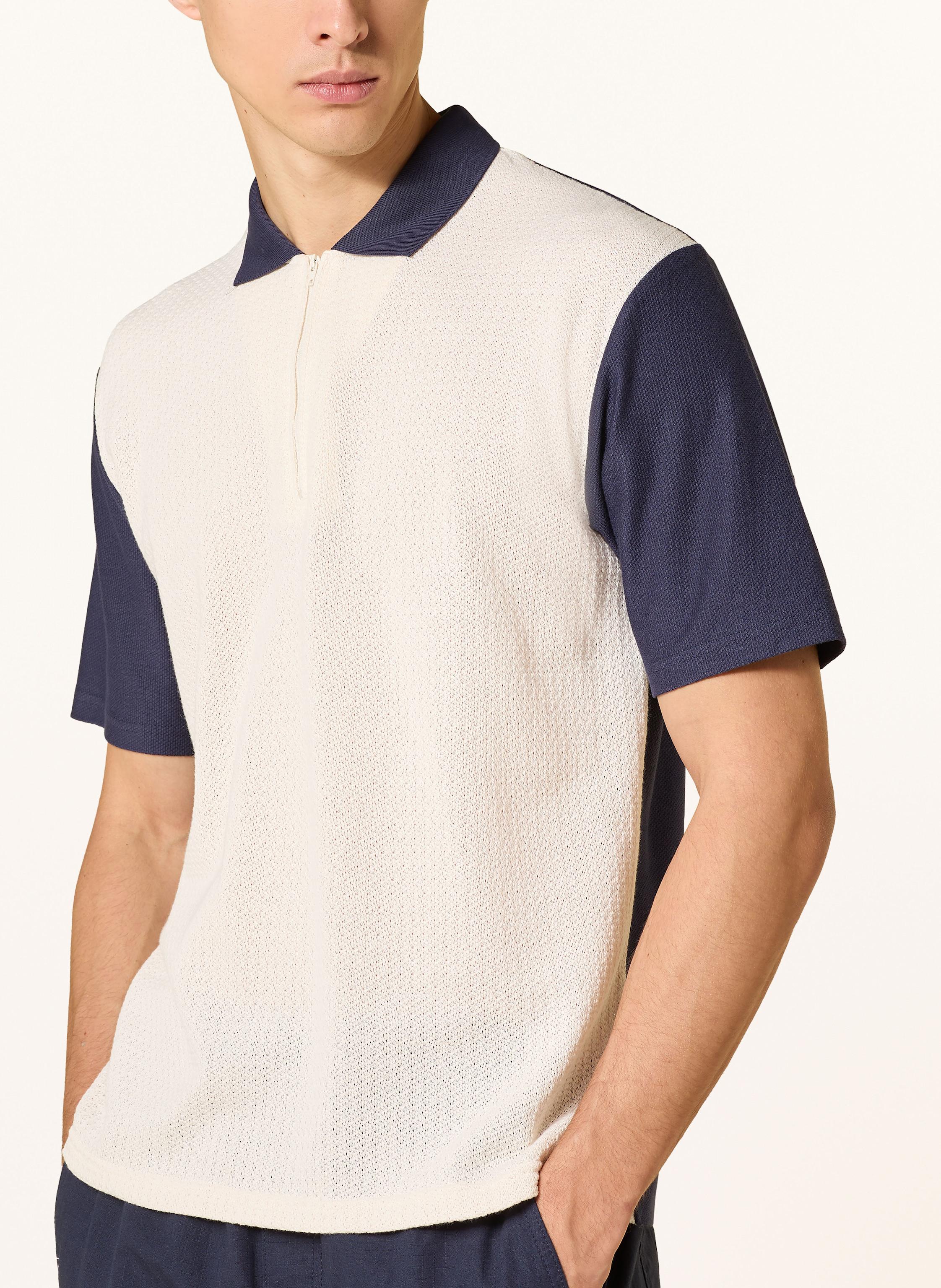 Thumbnail - Palmes Poloshirt Textured Zip Polo blau