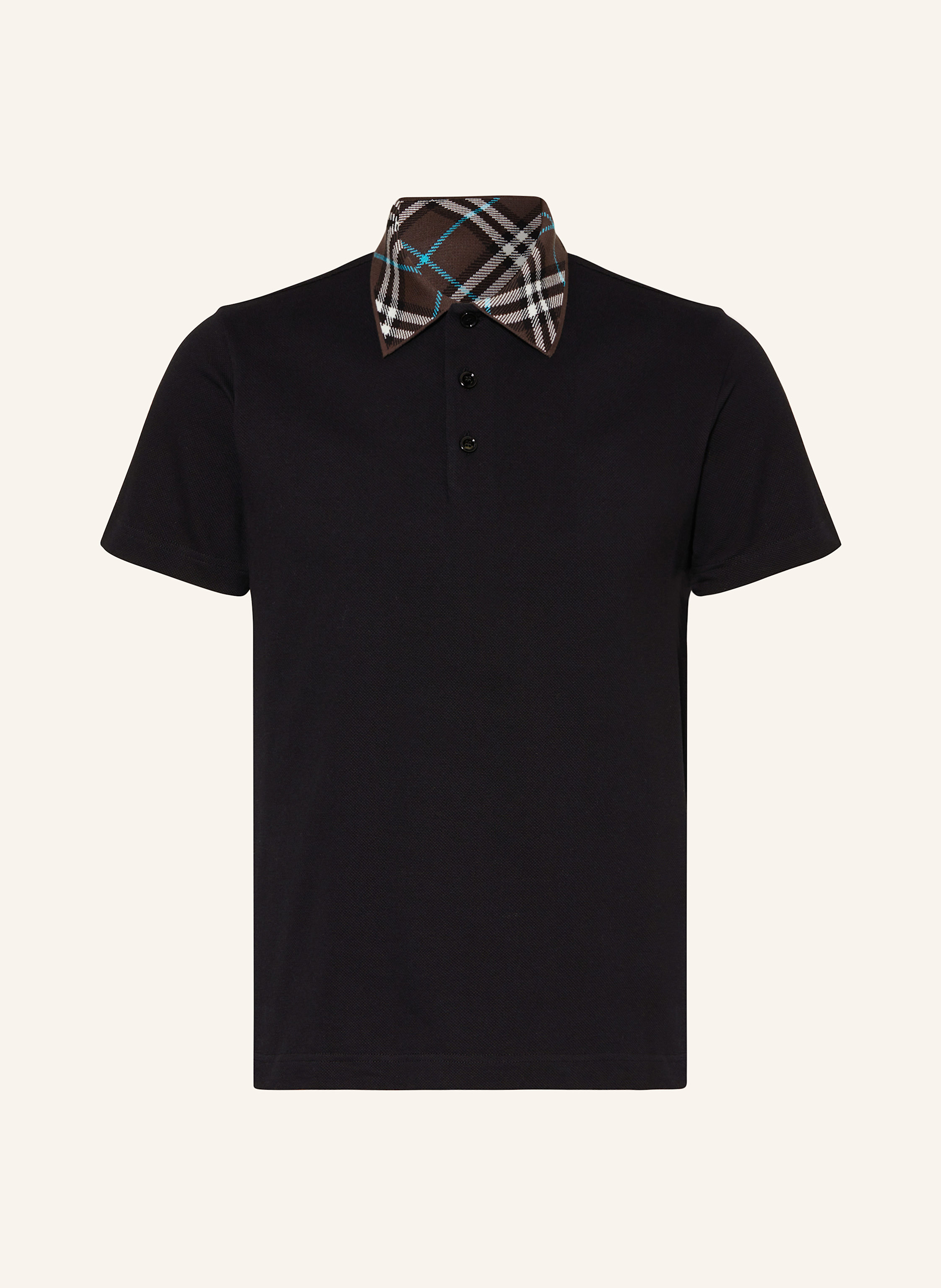 BURBERRY Piqué polo shirt in black