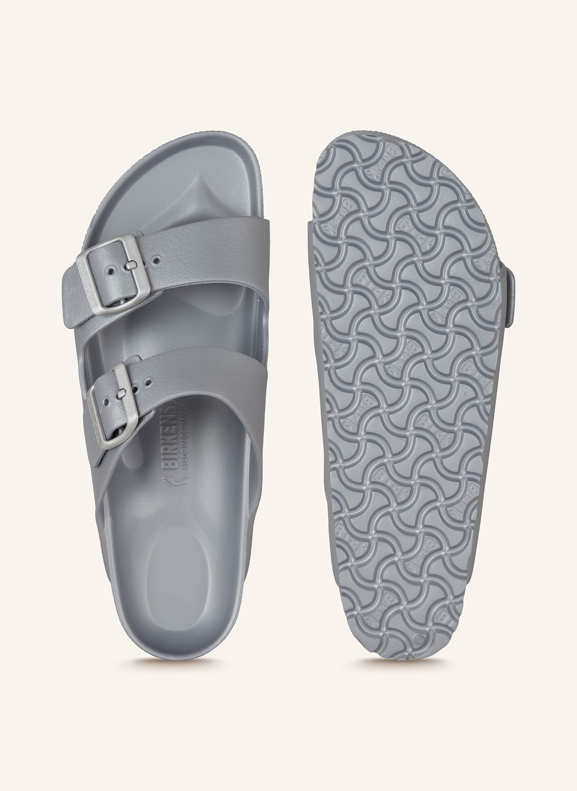 Thumbnail - Birkenstock Pantoletten Arizona Eva silber