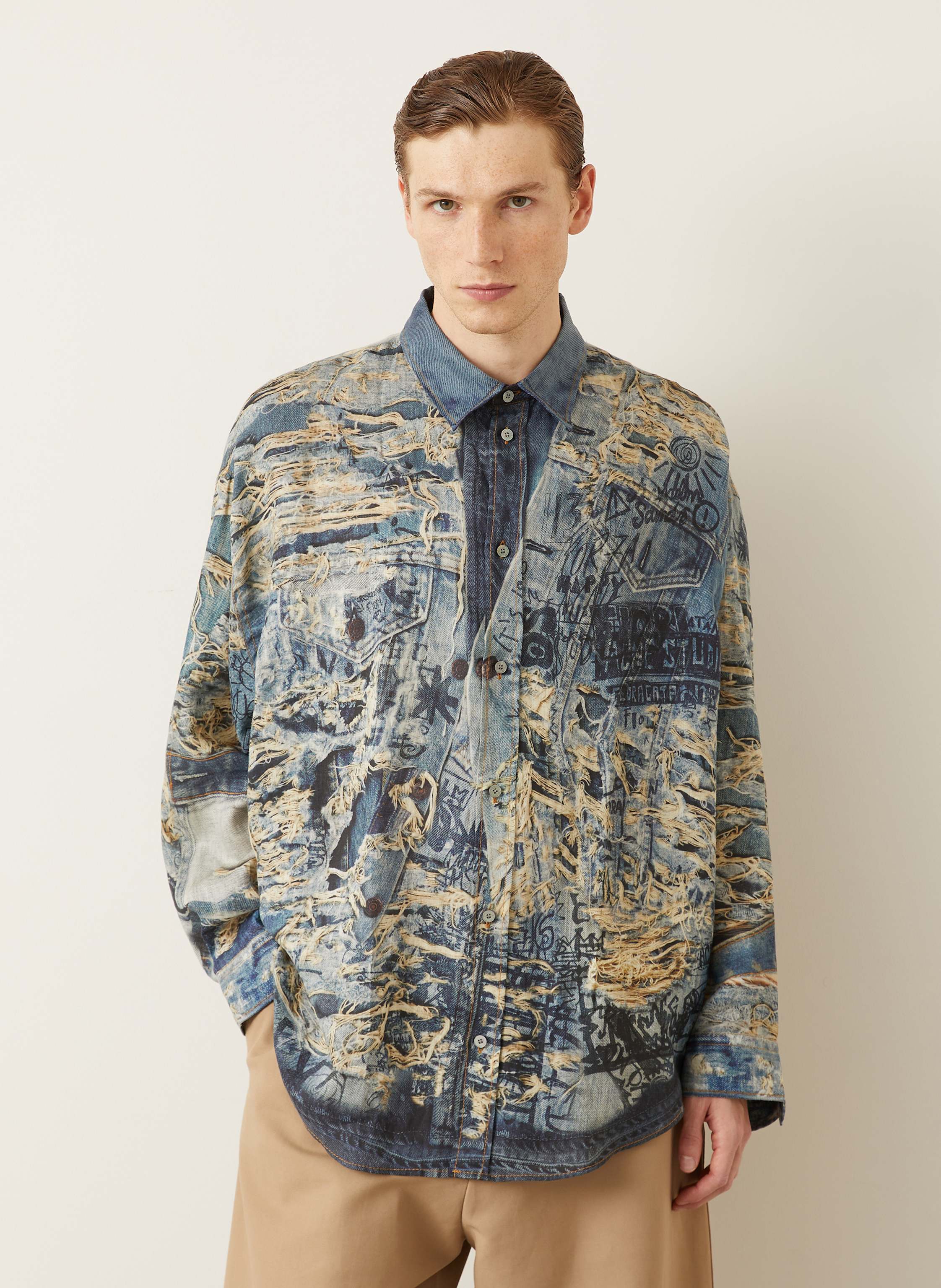 Thumbnail - Acne Studios Leinenhemd Comfort Fit blau