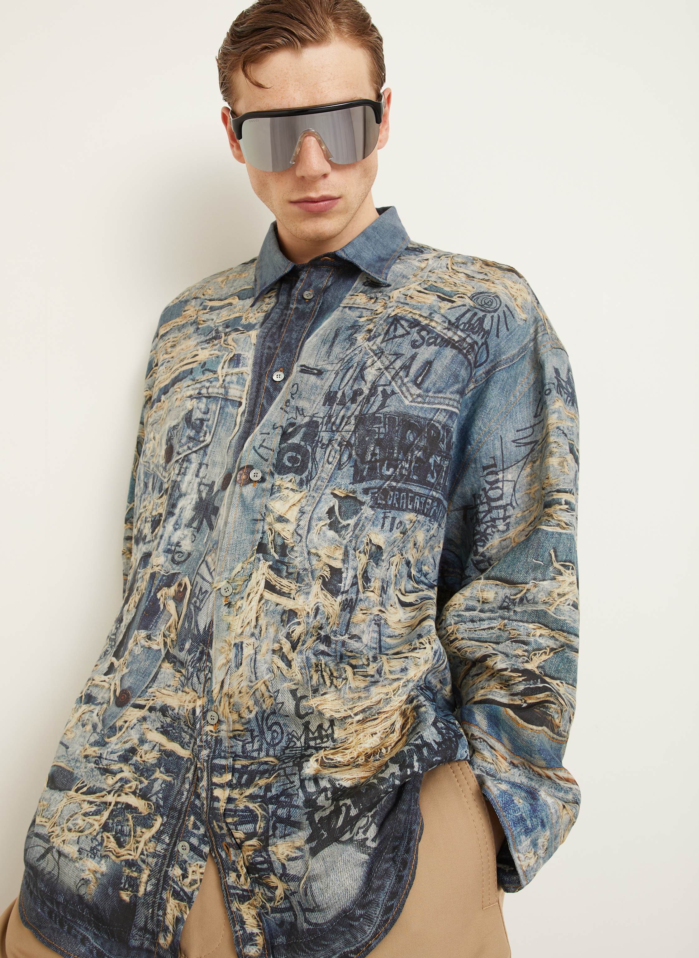 Thumbnail - Acne Studios Leinenhemd Comfort Fit blau