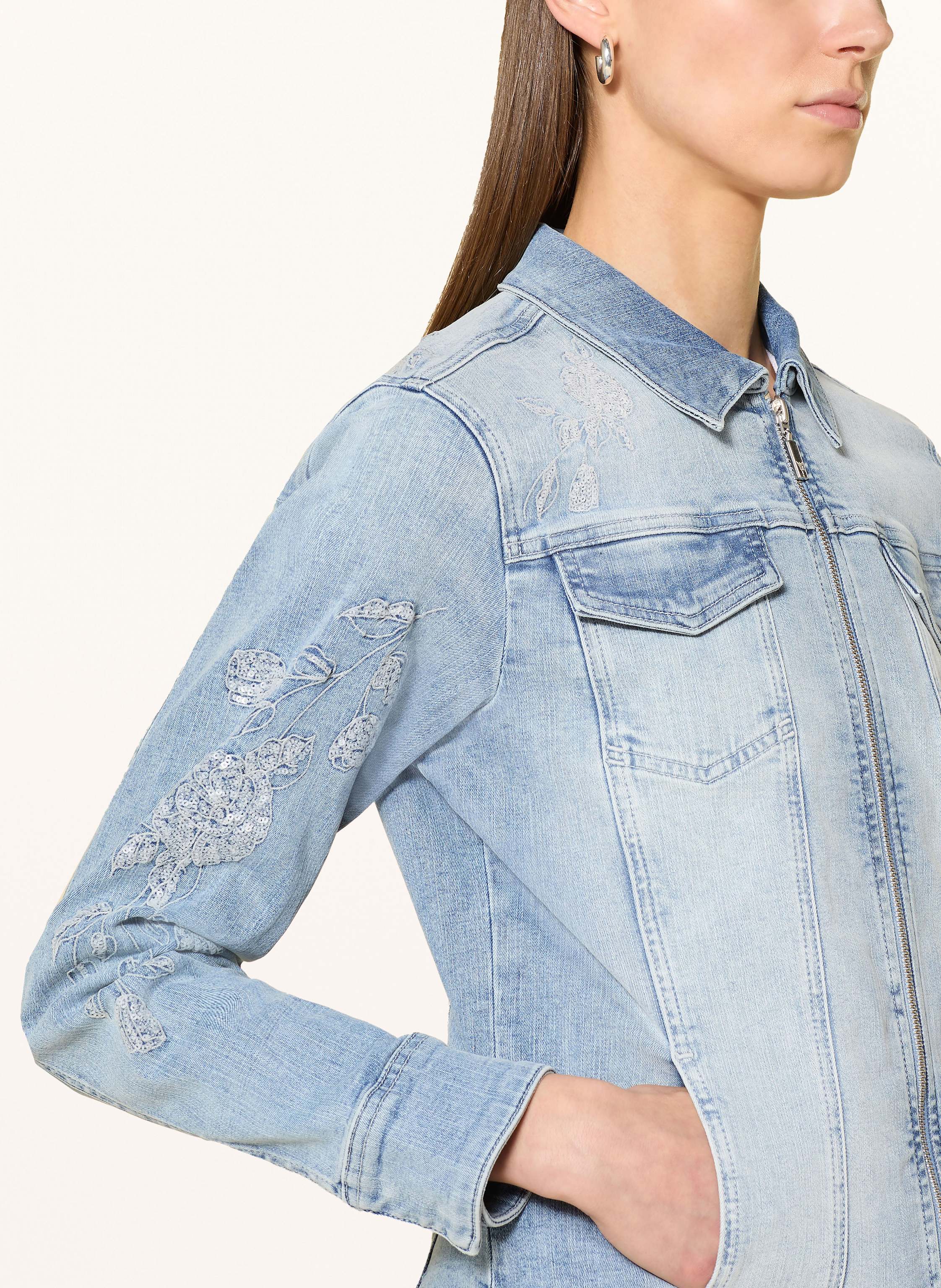 Thumbnail - Monari Jeansjacke Mit Pailletten blau