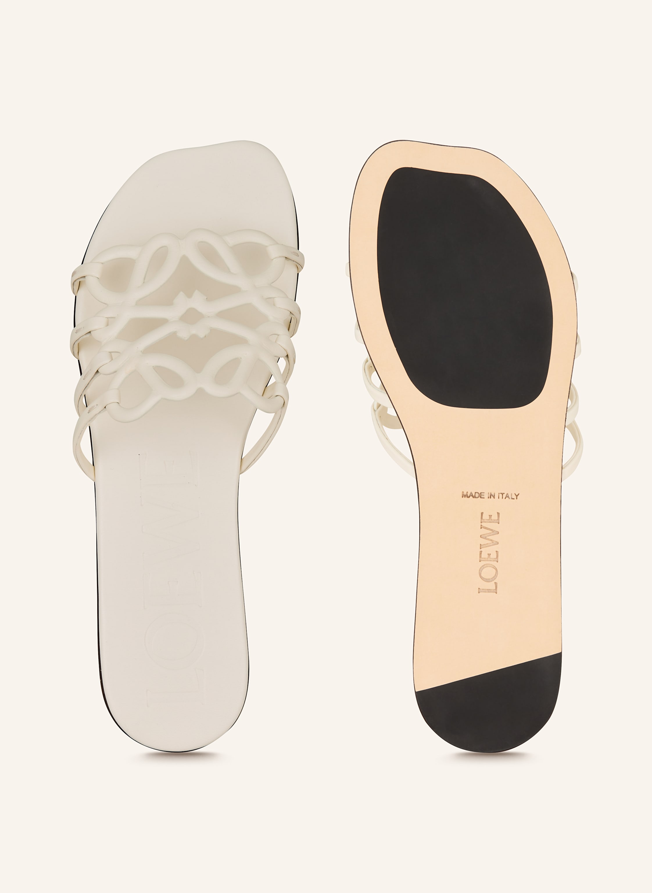 Thumbnail - Loewe Pantoletten Petal Anagram weiss