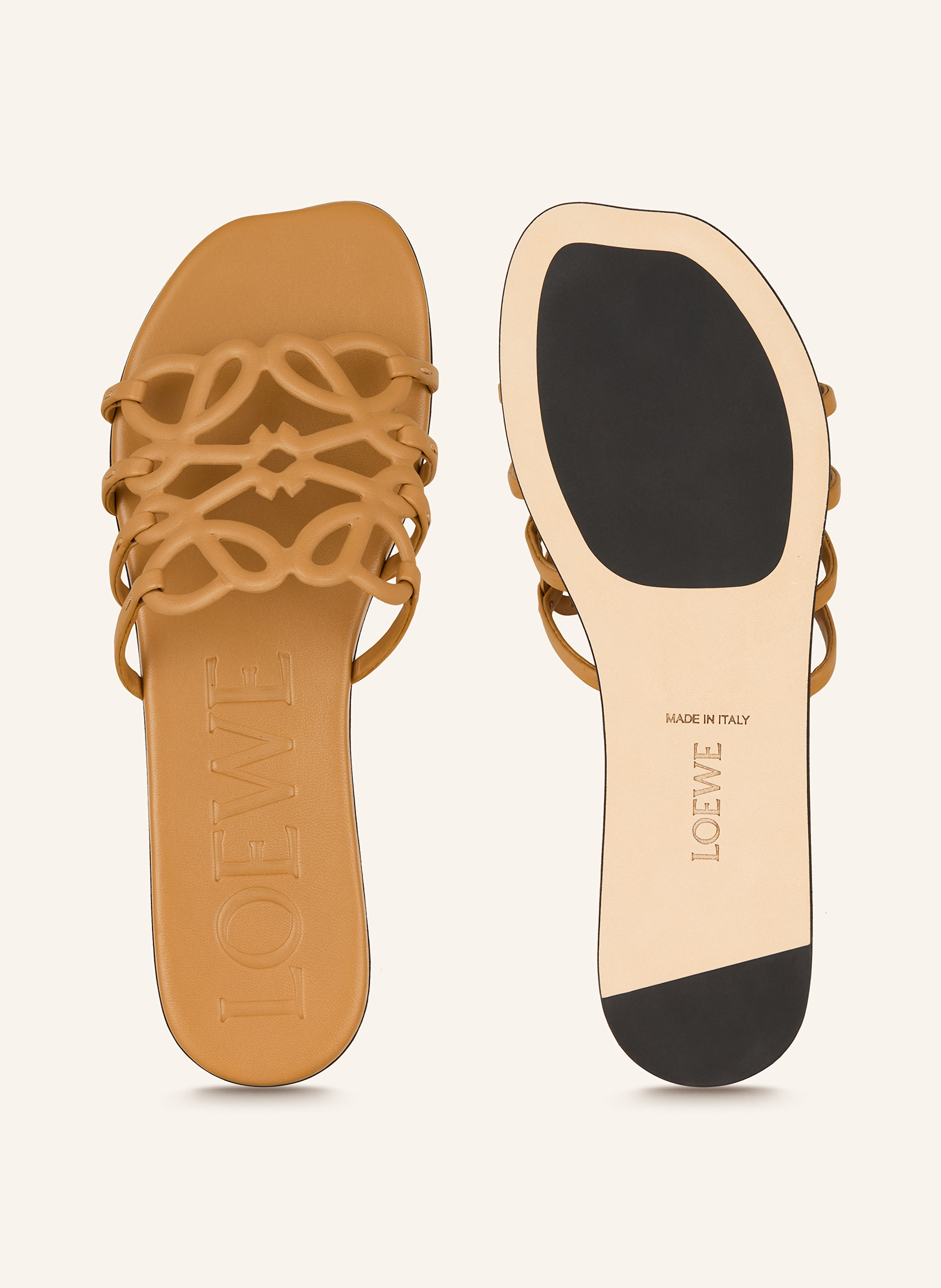 Thumbnail - Loewe Pantoletten Petal Anagram beige