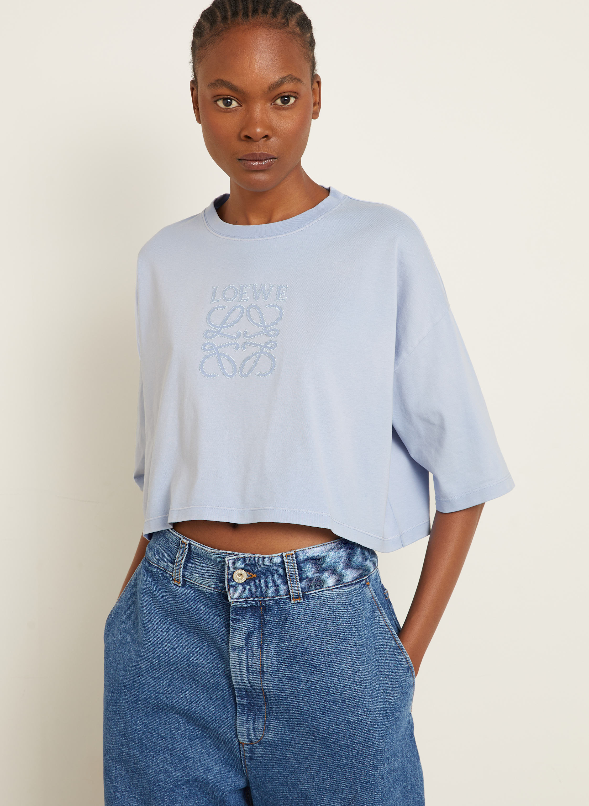 Thumbnail - Loewe Cropped-Shirt blau