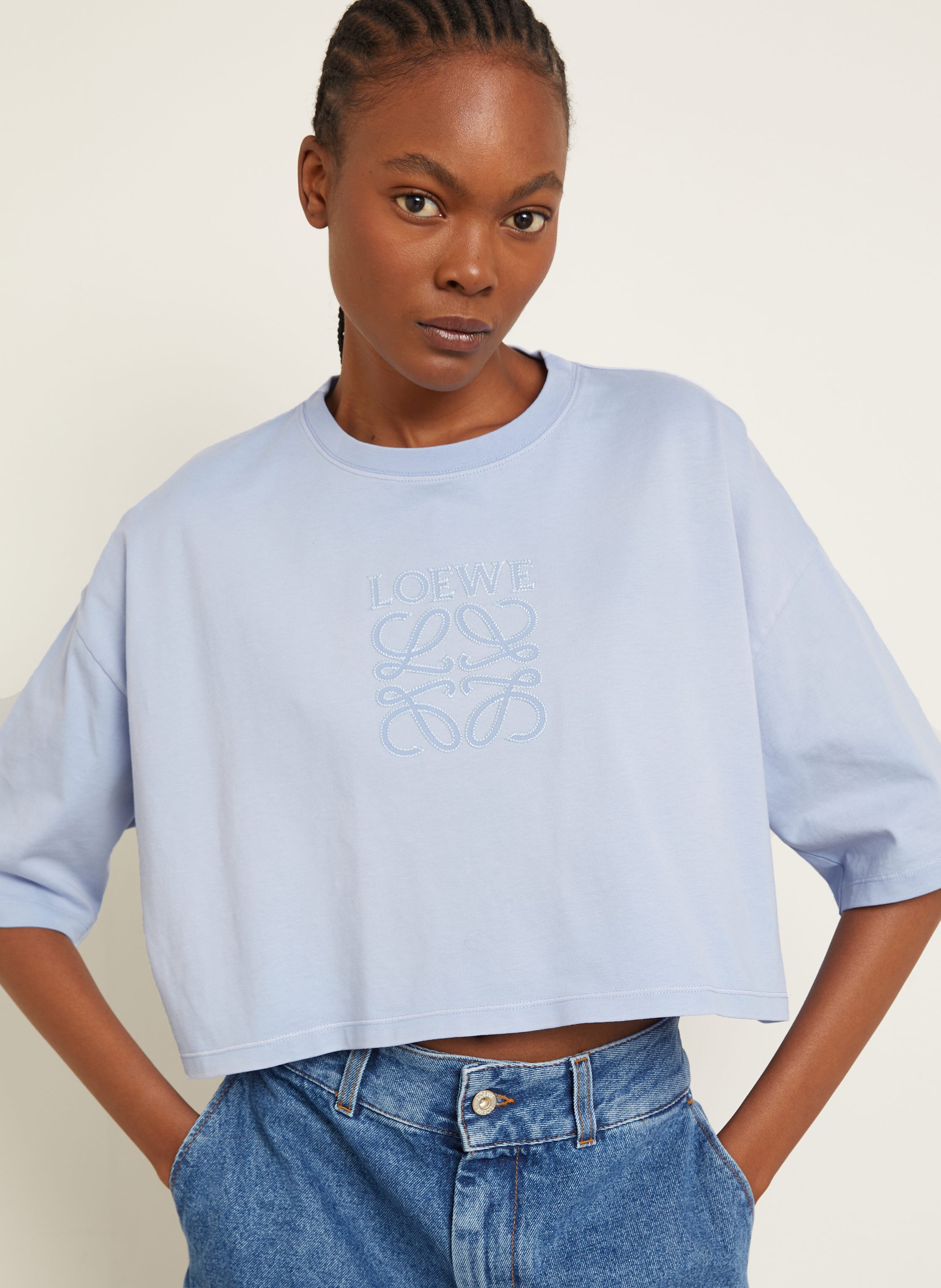 Thumbnail - Loewe Cropped-Shirt blau
