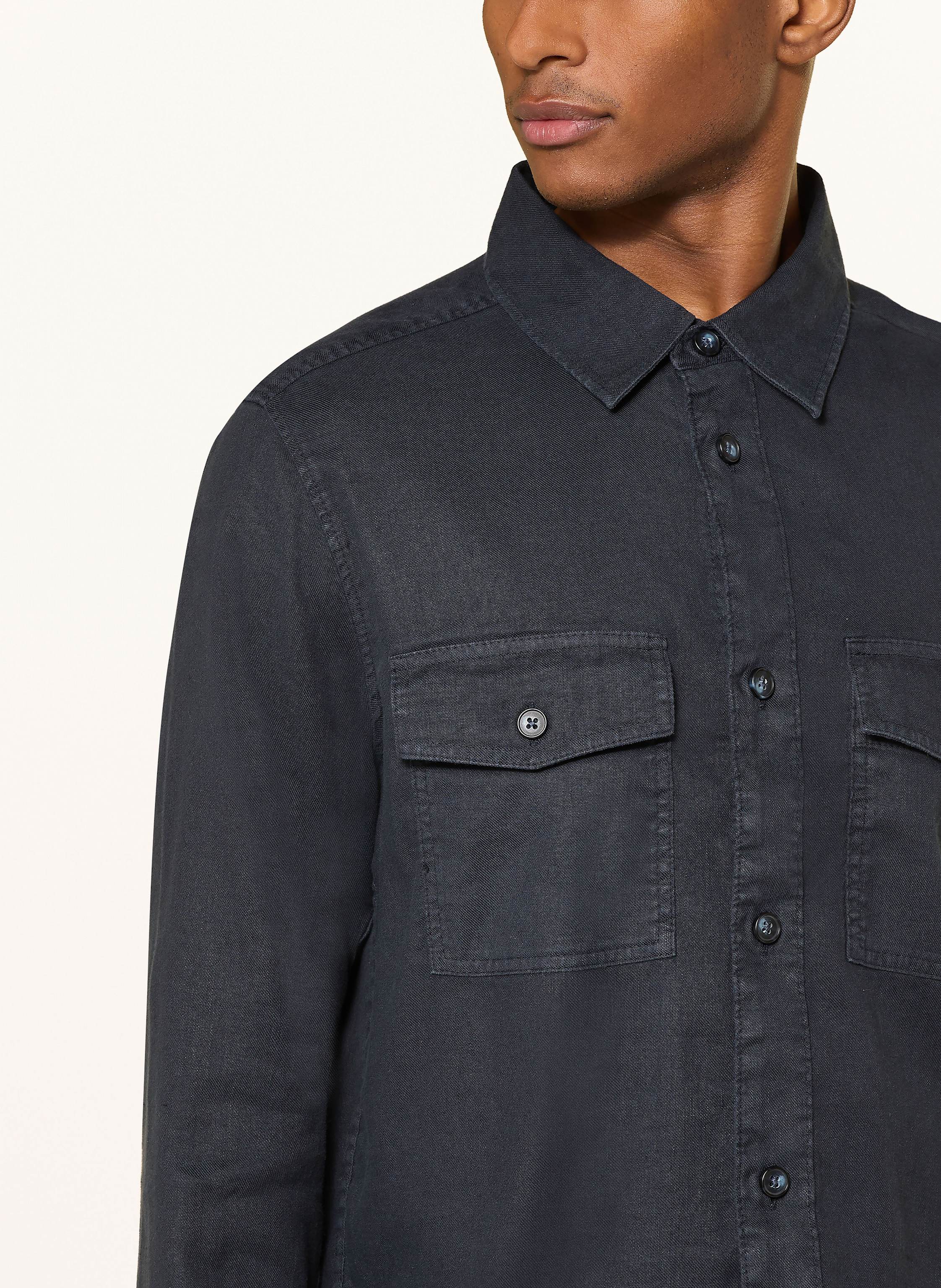 Thumbnail - Olymp Overshirt Casual Regular Fit Mit Leinen blau