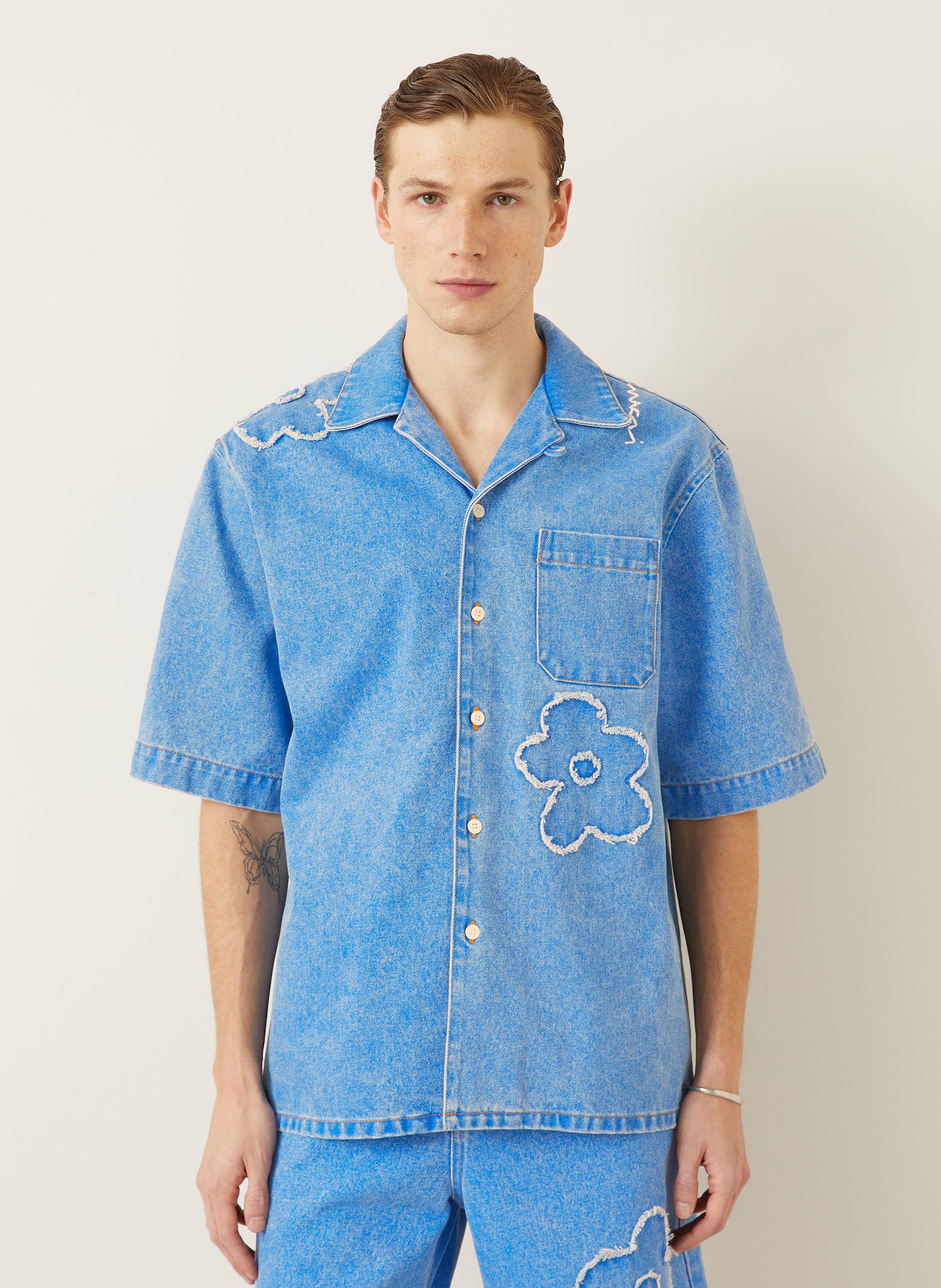 Thumbnail - Marni Jeanshemd Comfort Fit blau