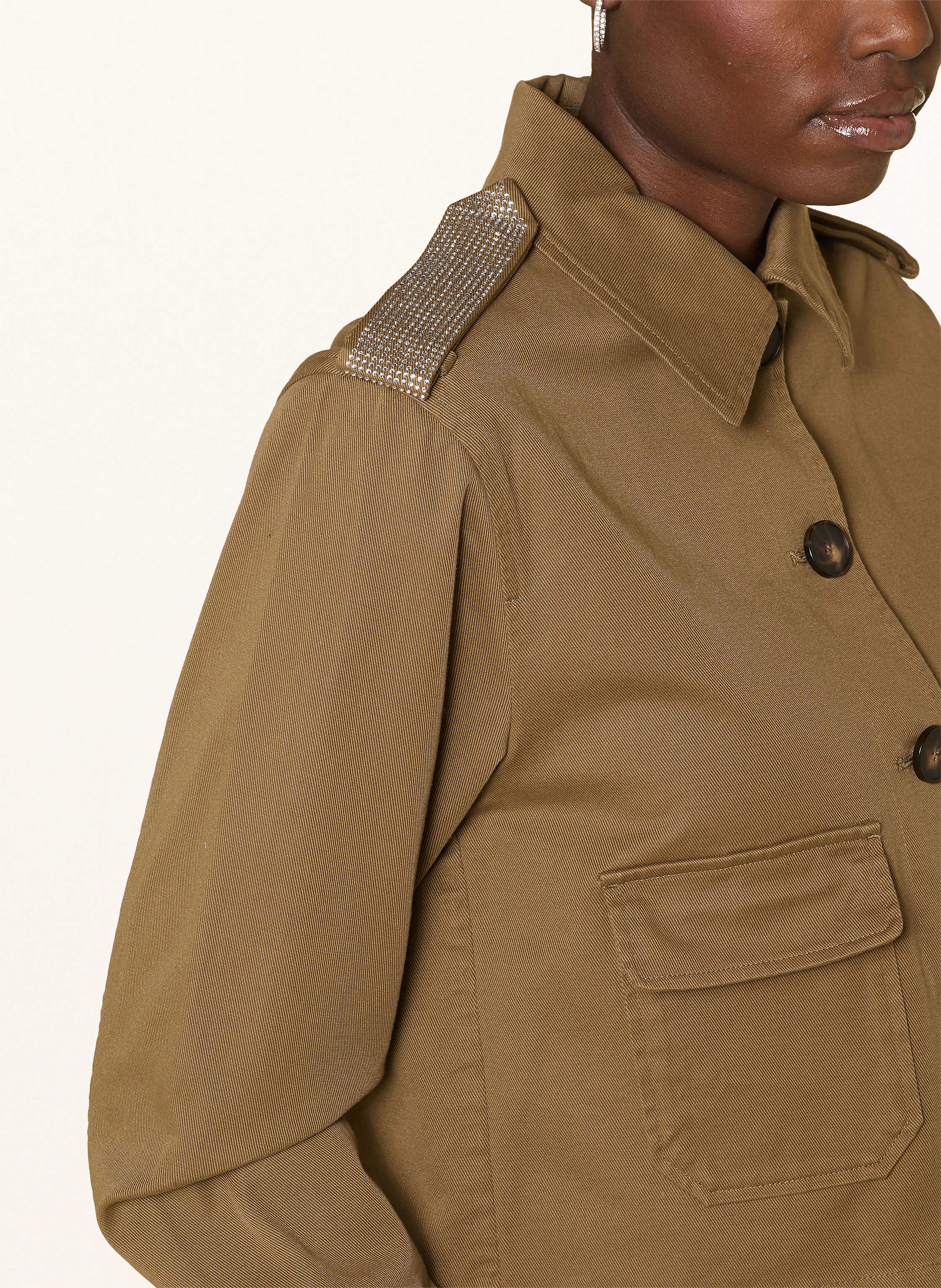 Thumbnail - No.1 Como Kastenjacke Mit Schmucksteinen braun