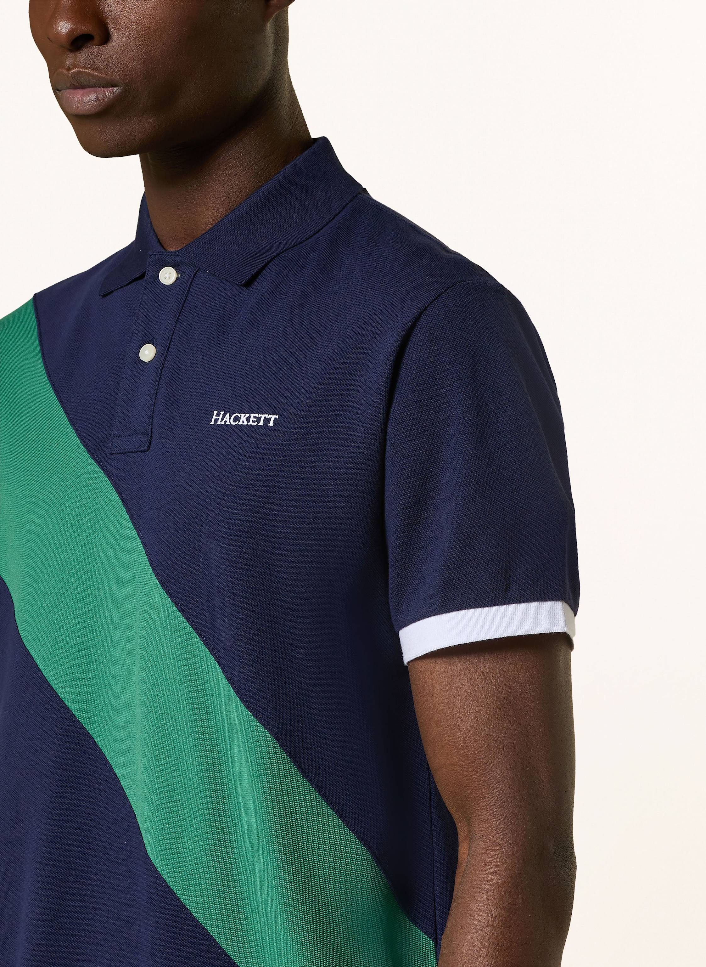 Thumbnail - Hackett London Piqué-Poloshirt Classic Fit blau