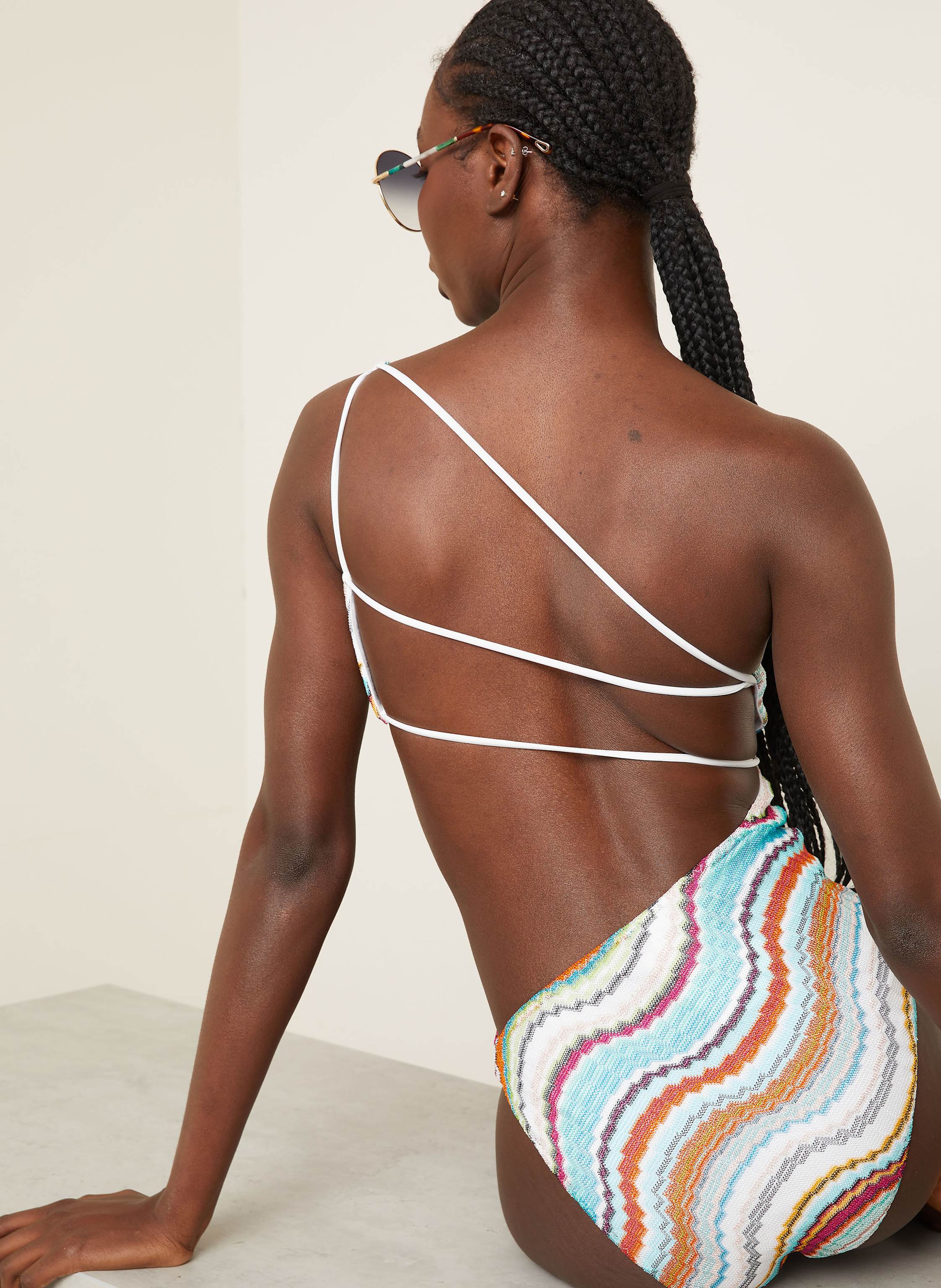 Thumbnail - Missoni One-Shoulder-Badeanzug Mit Glitzergarn braun