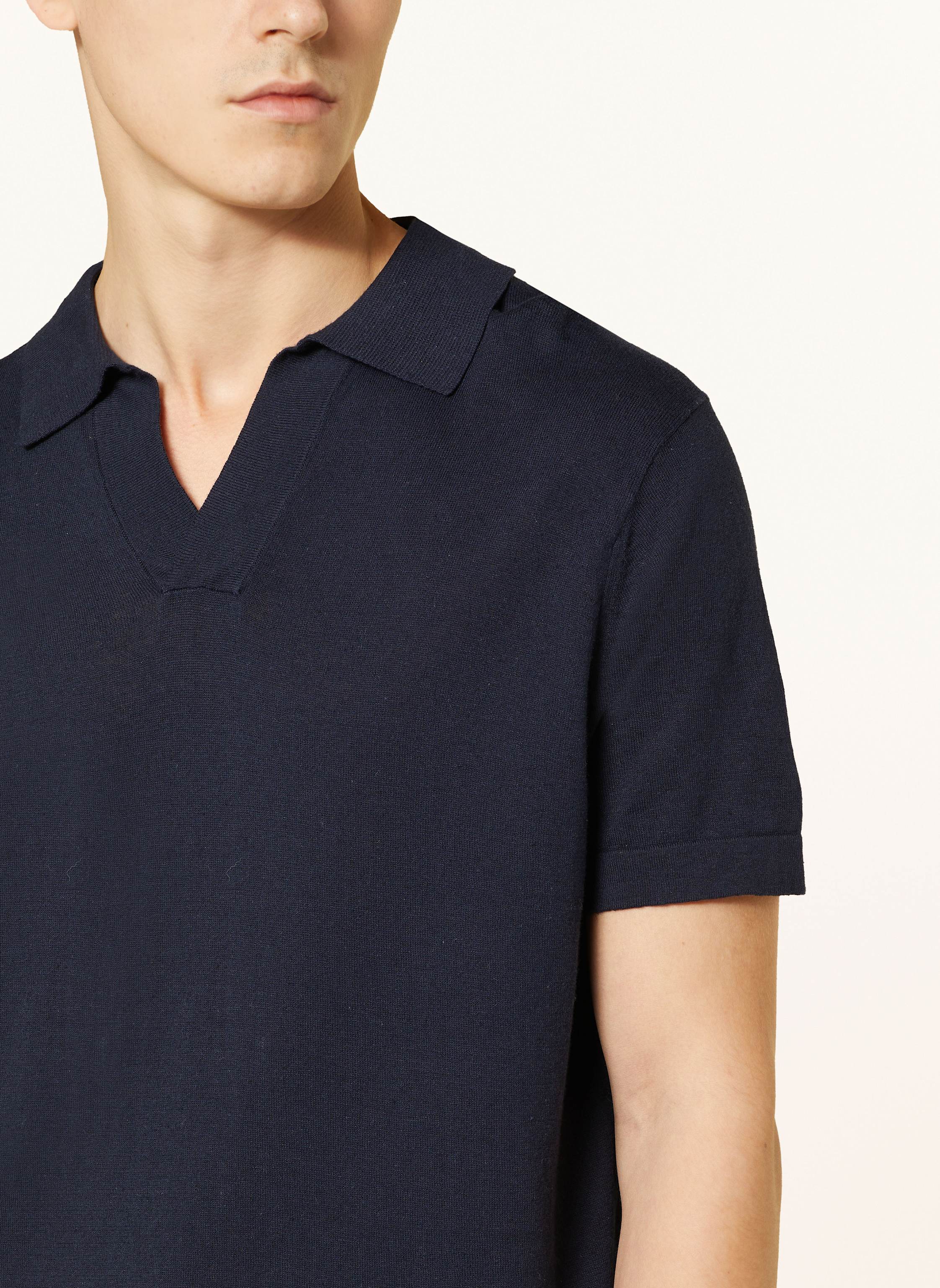 Thumbnail - Nn.07 Strick-Poloshirt Ryan Mit Leinen blau