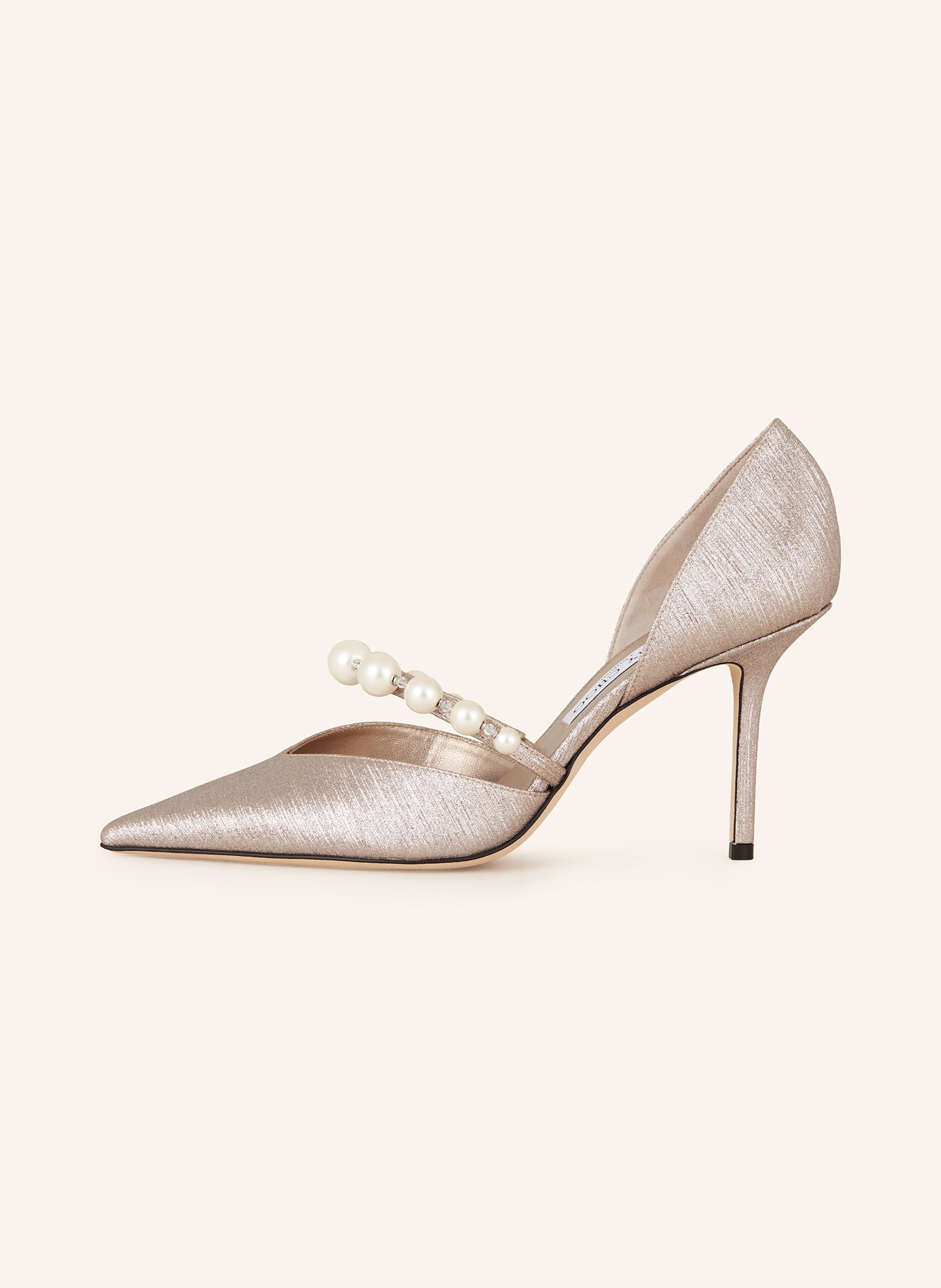 Thumbnail - Jimmy Choo Mary-Jane-Pumps Aurelie 85 Mit Schmuckperlen rosegold