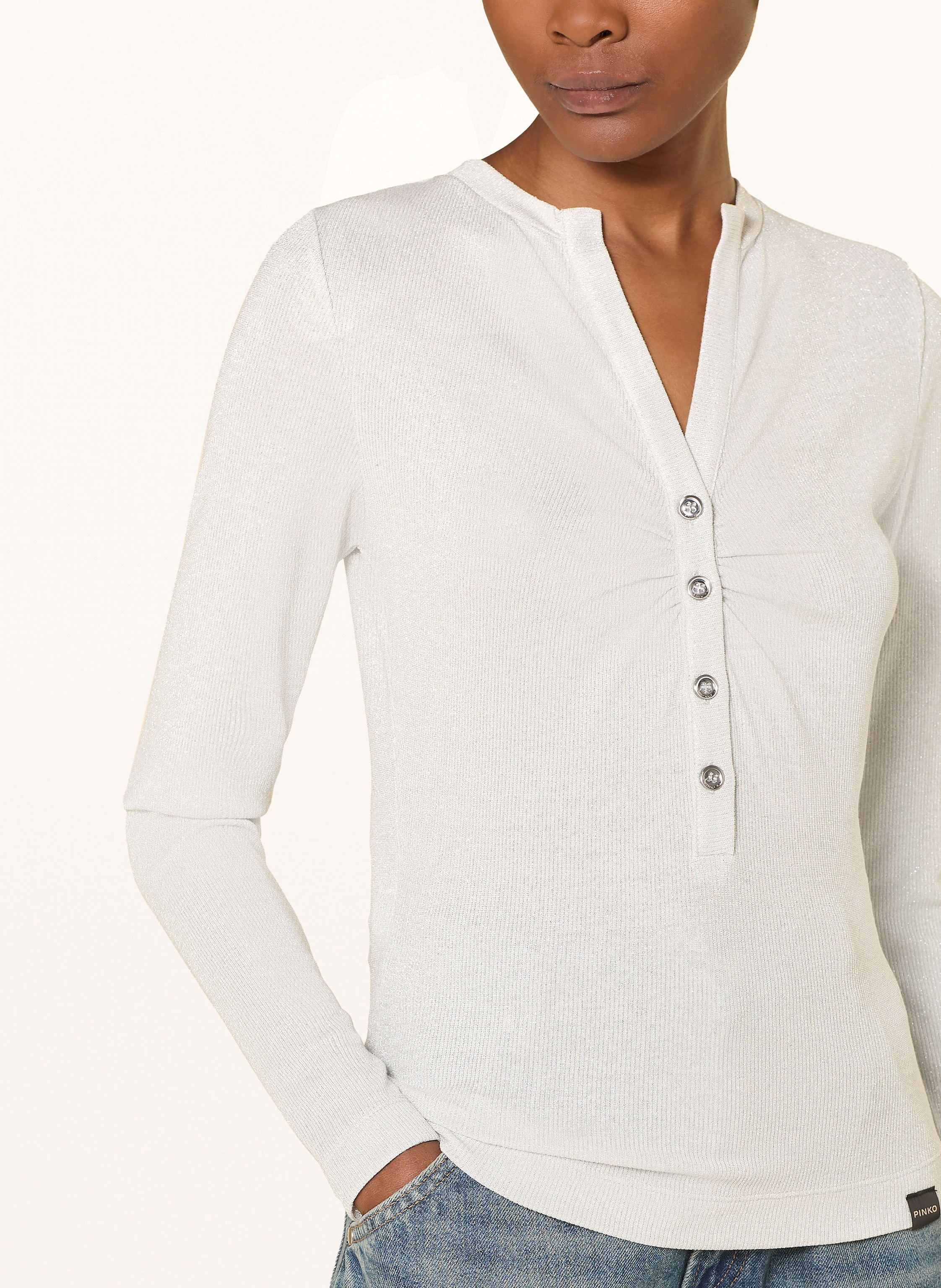 Thumbnail - Pinko Longsleeve Mit Glitzergarn grau